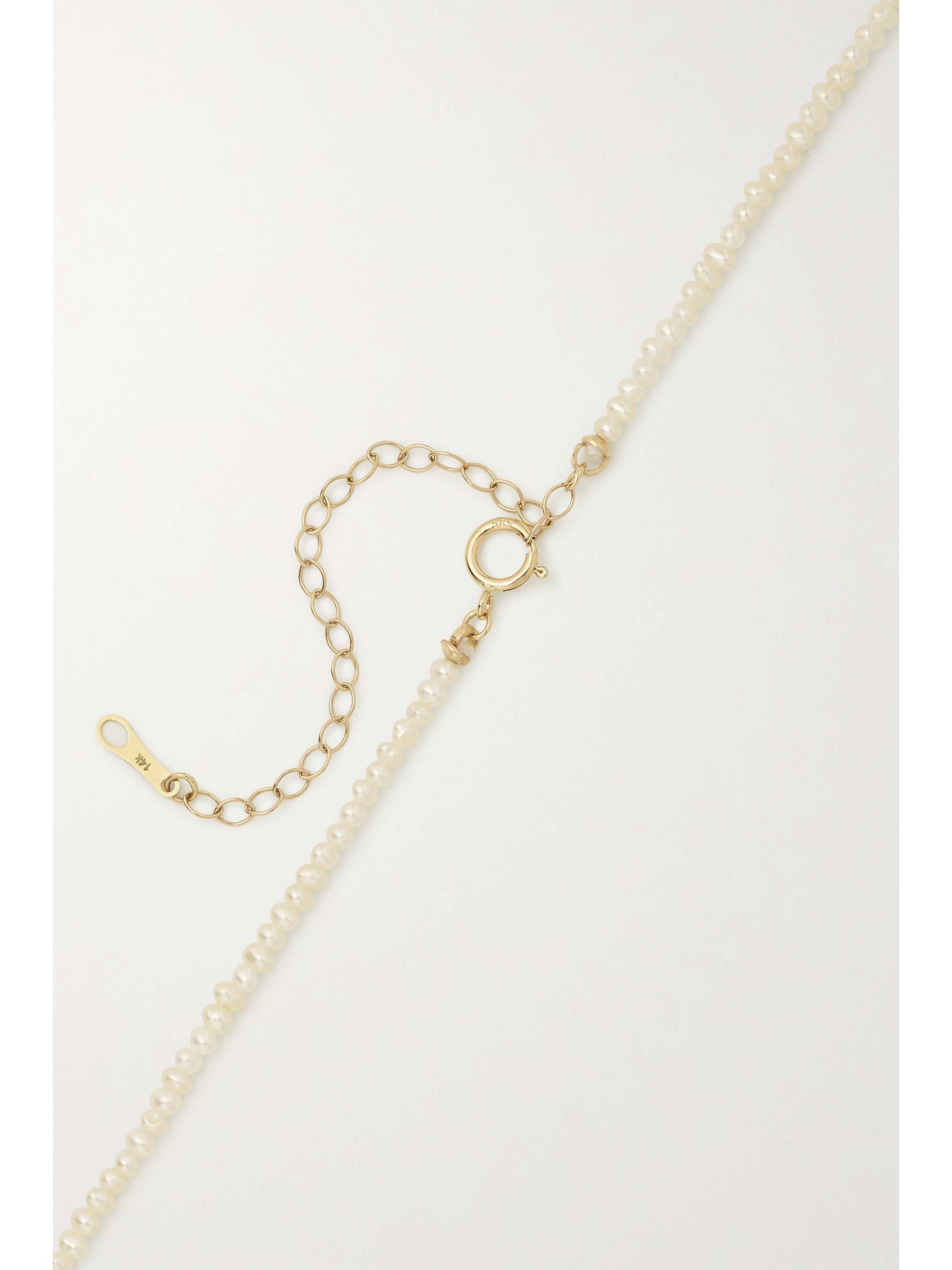 MIZUKI Perlenkette mit Details aus 14 Karat Gold und Diamanten