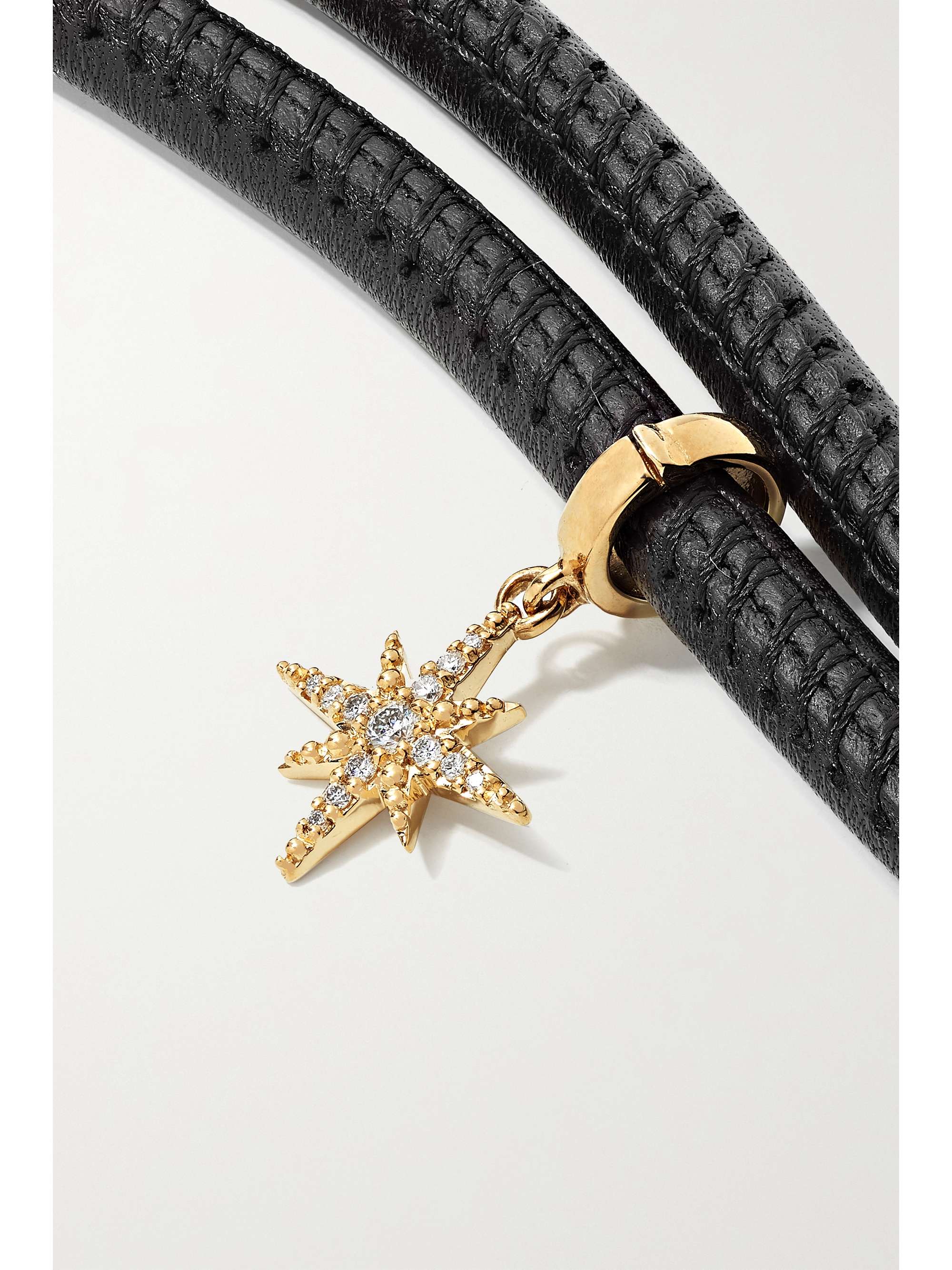 MIZUKI Convertible 14-karat gold, leather and pearl necklace