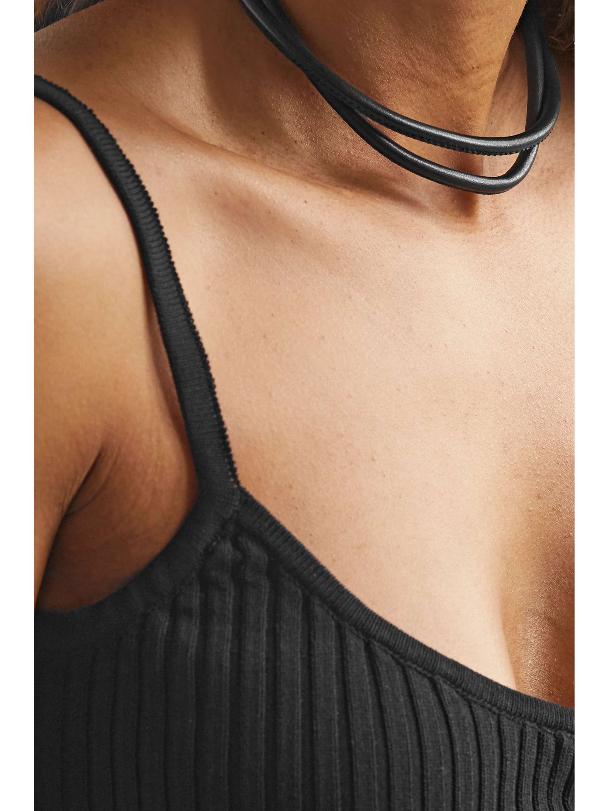 MIZUKI Convertible 14-karat gold, leather and pearl necklace