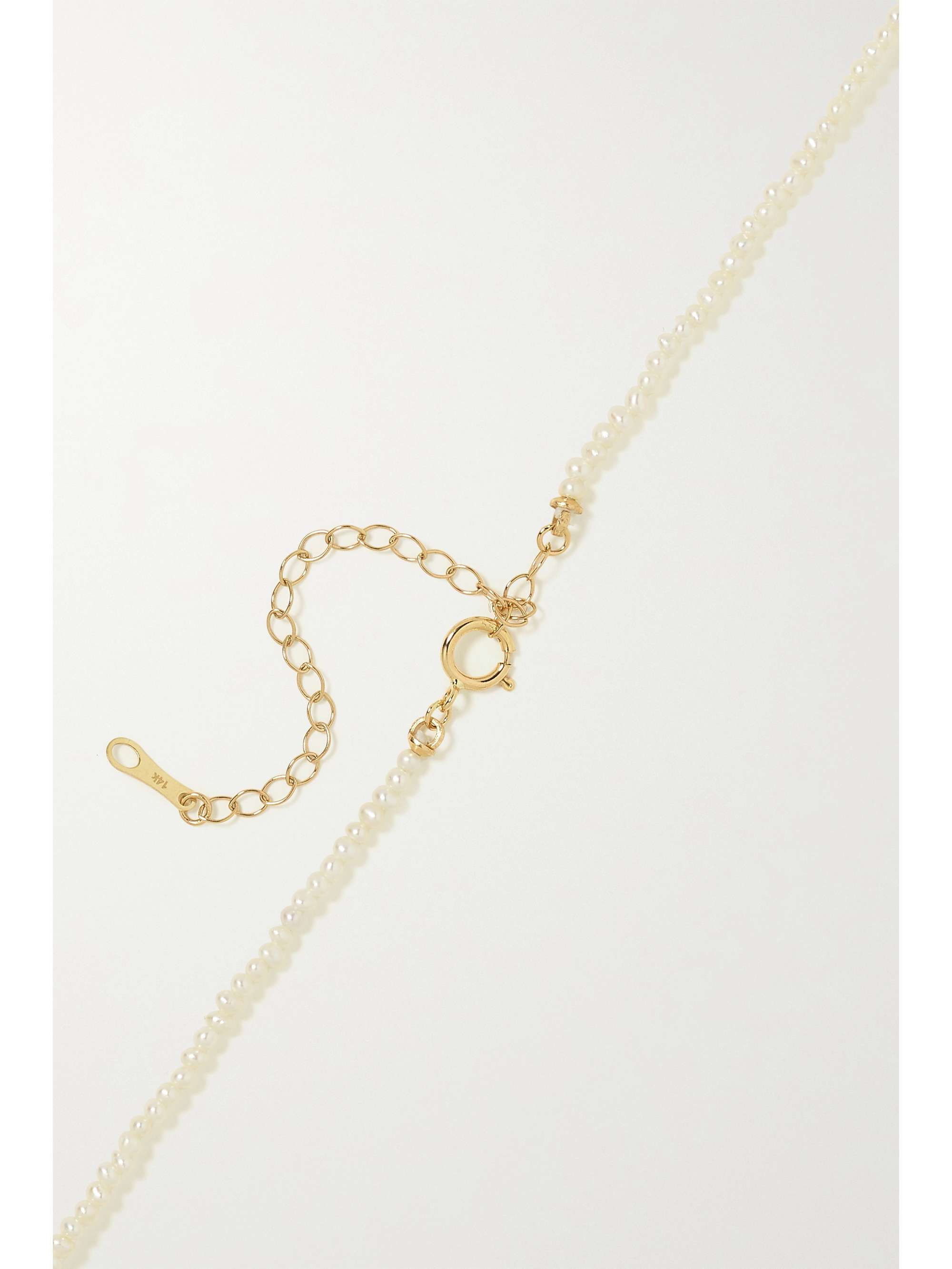 MIZUKI 14-karat gold, pearl and diamond necklace