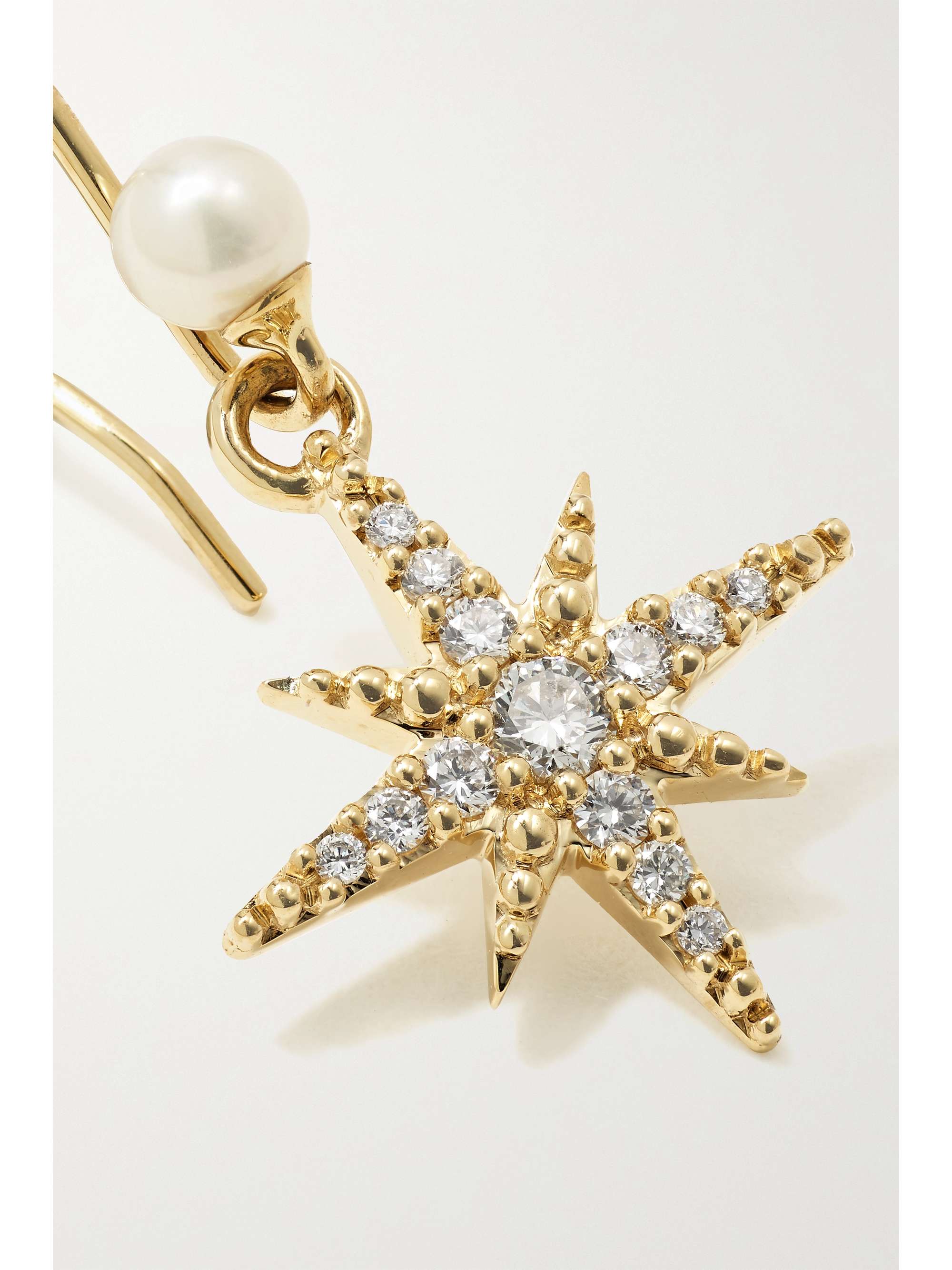 MIZUKI 14-karat gold, diamond and pearl earrings