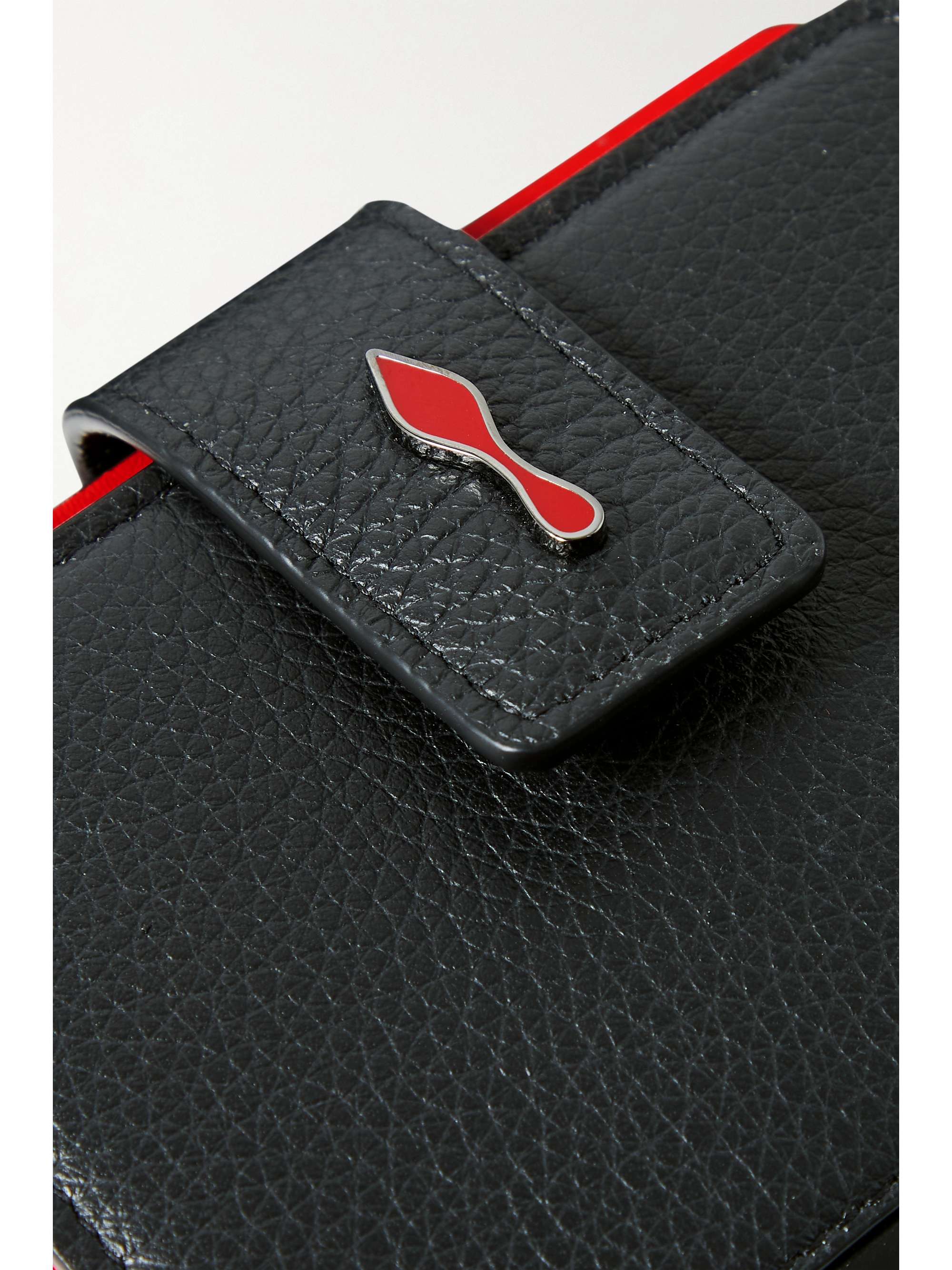 CHRISTIAN LOUBOUTIN Paloma rubber-trimmed textured-leather wallet