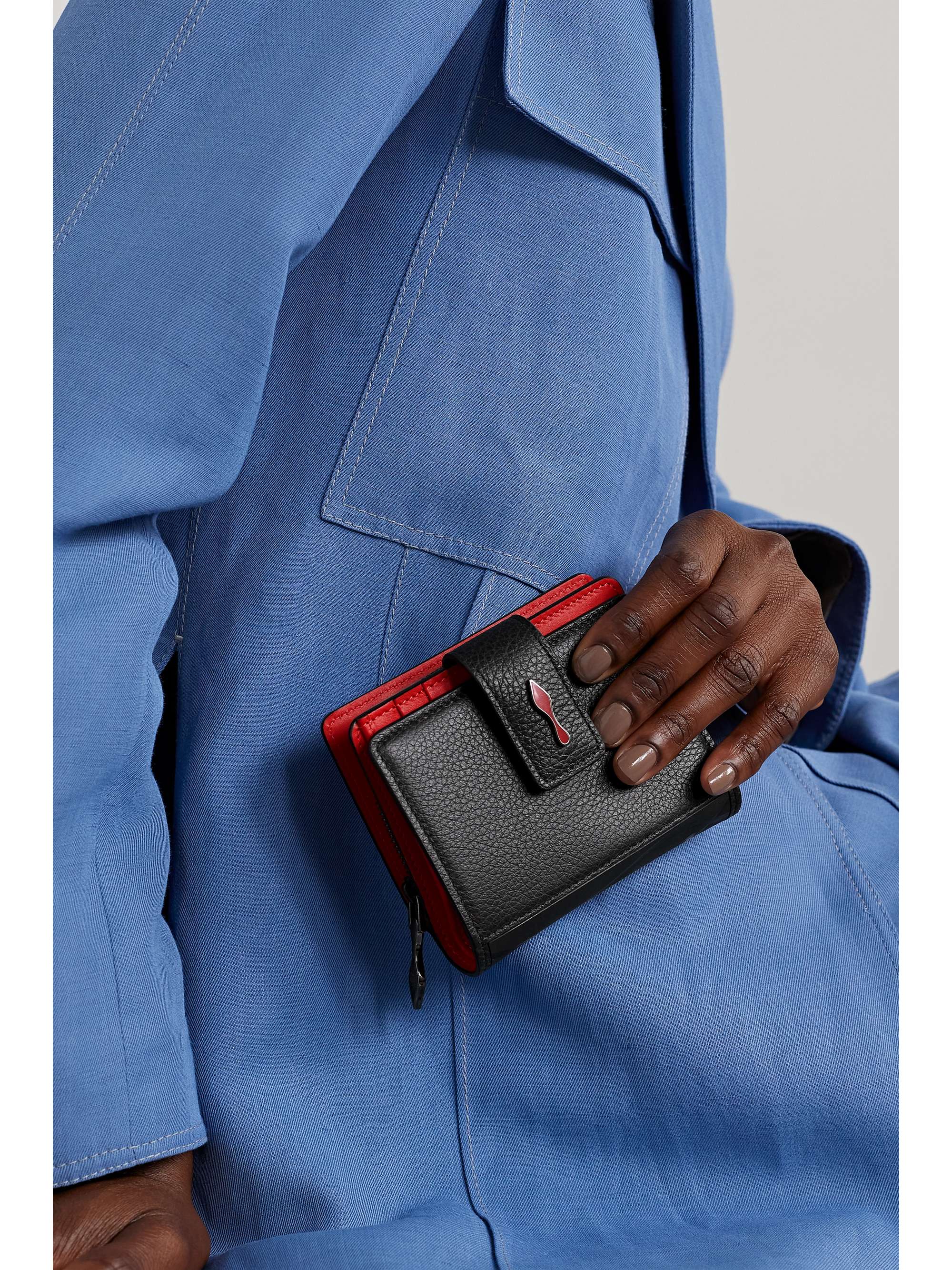 CHRISTIAN LOUBOUTIN Paloma rubber-trimmed textured-leather wallet