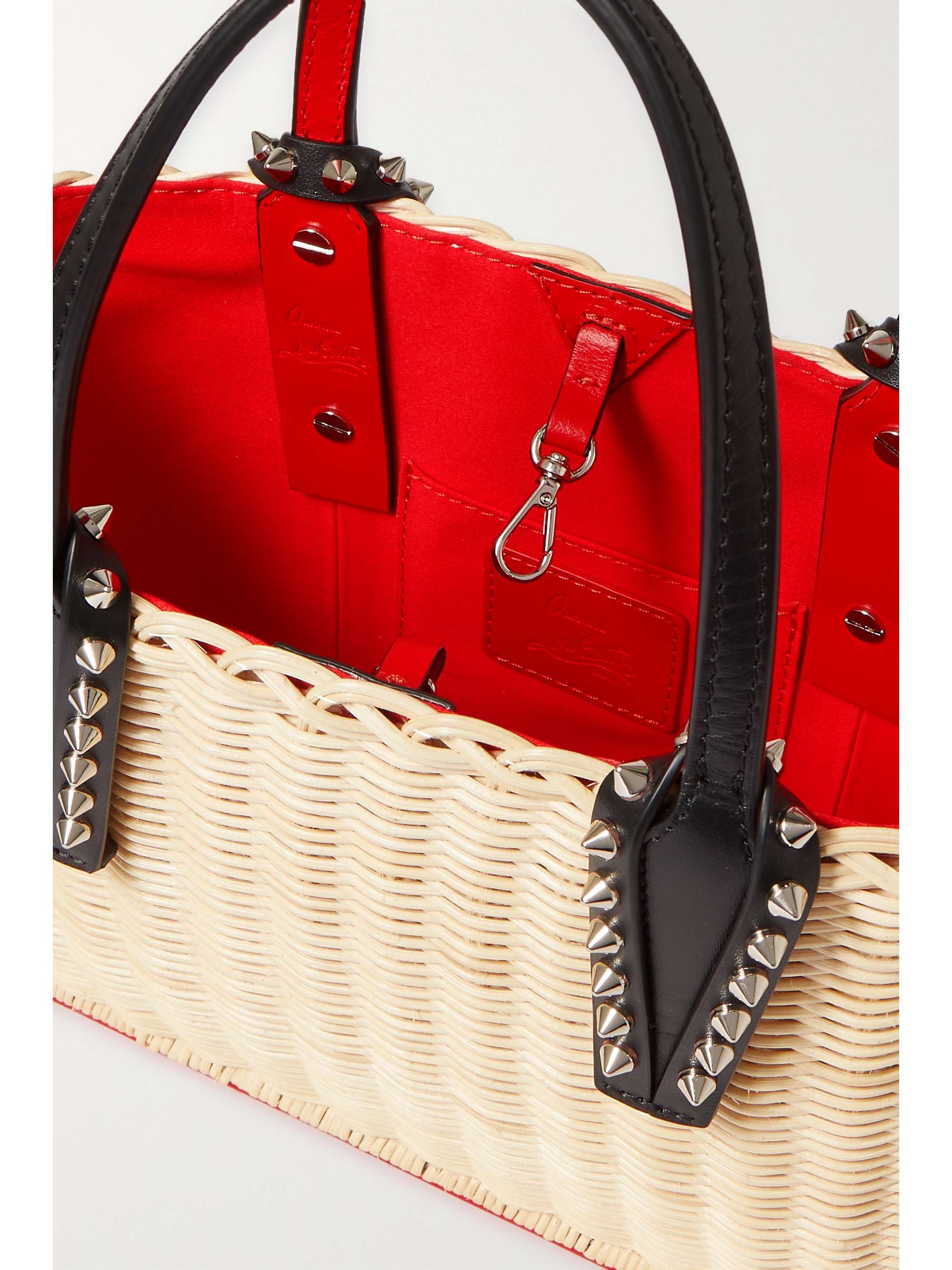 CHRISTIAN LOUBOUTIN Cabata mini spiked croc-effect leather tote