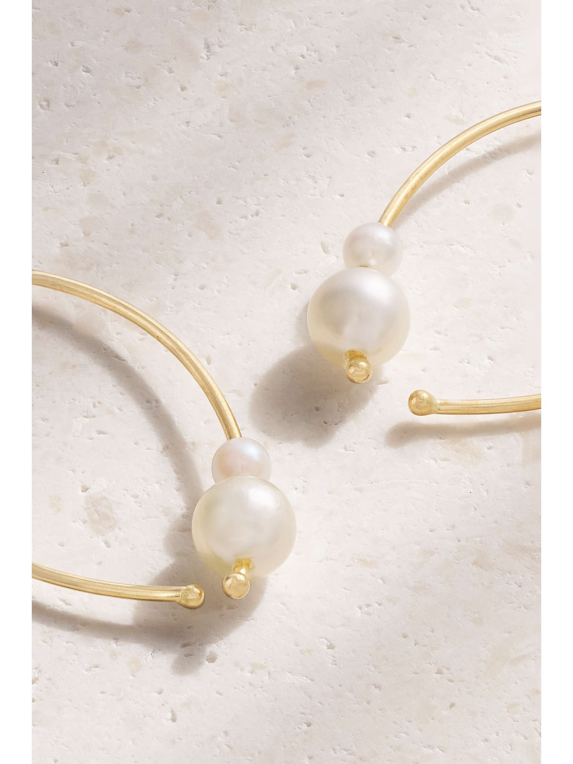 MIZUKI Small 14-karat gold pearl earrings