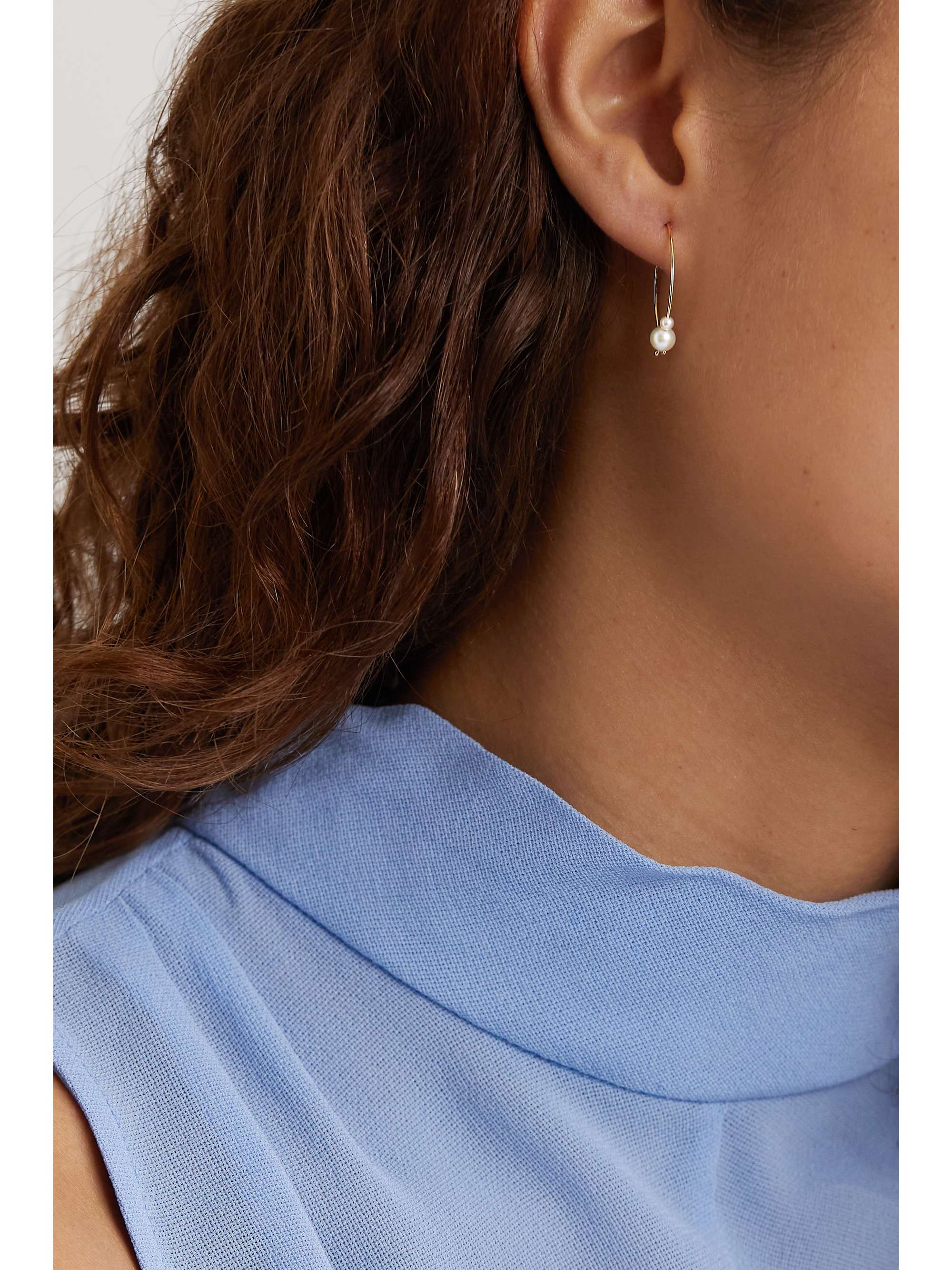 MIZUKI Small 14-karat gold pearl earrings