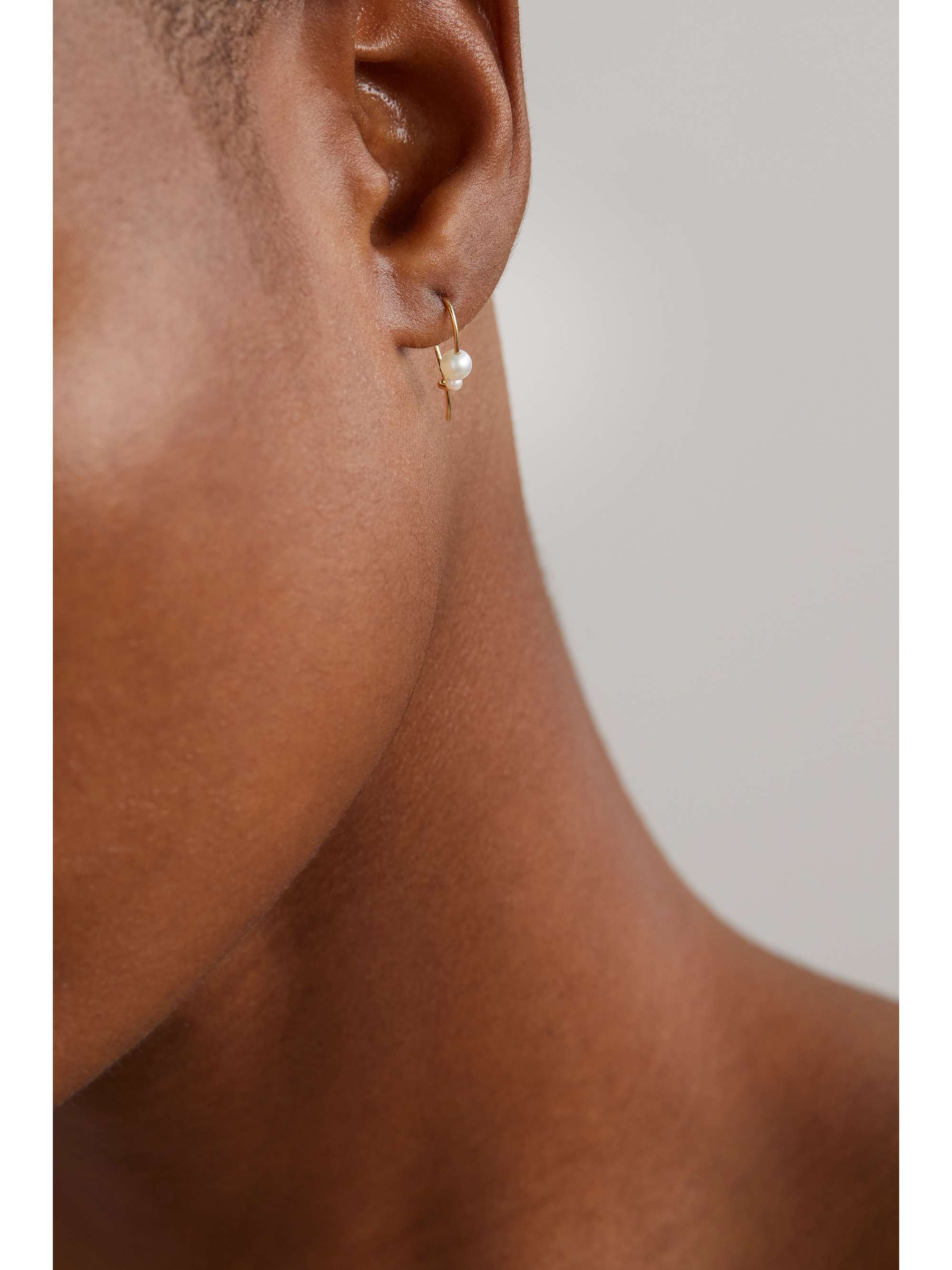 14-karat gold pearl earrings