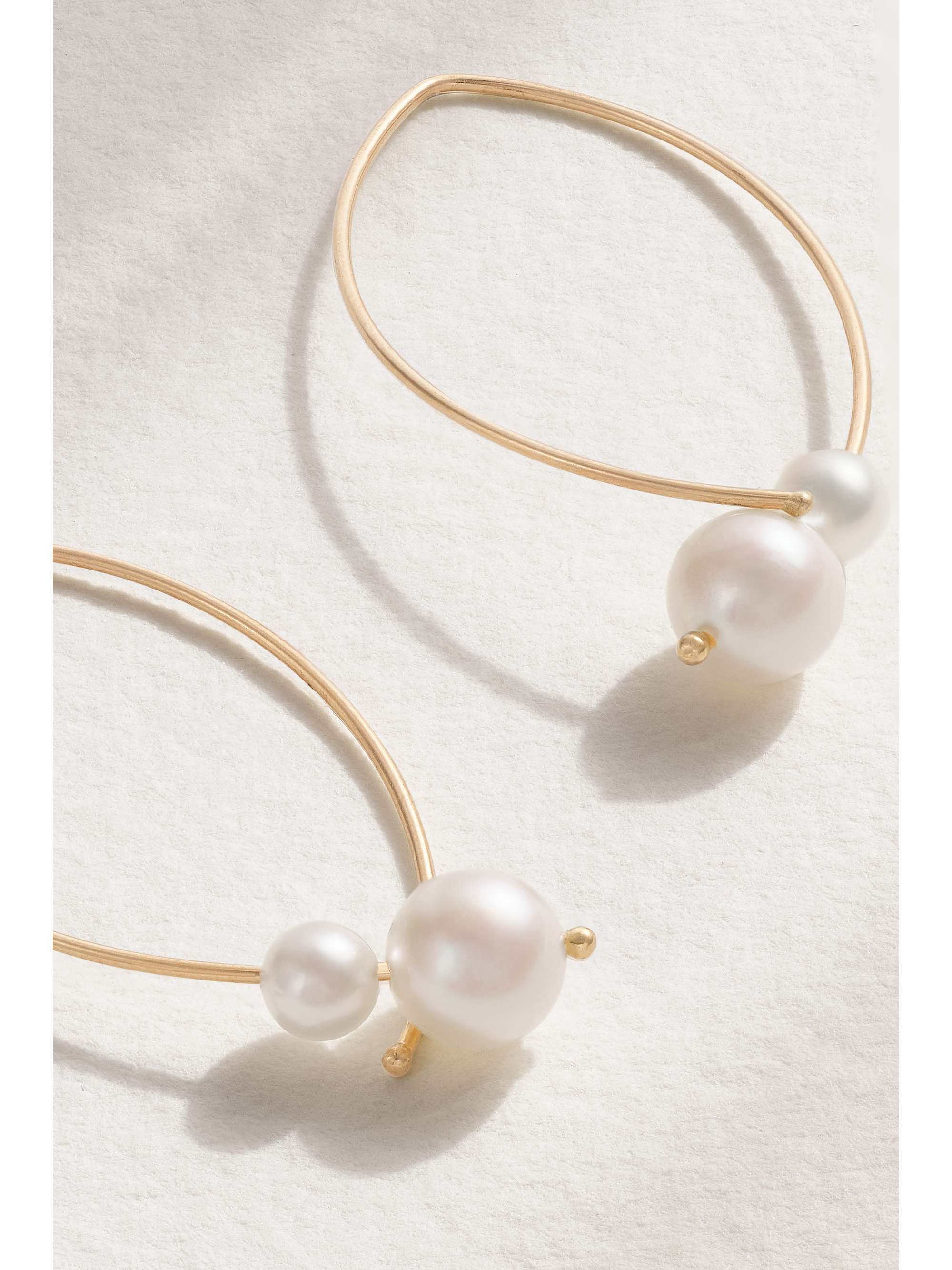 MIZUKI 14-karat gold pearl earrings