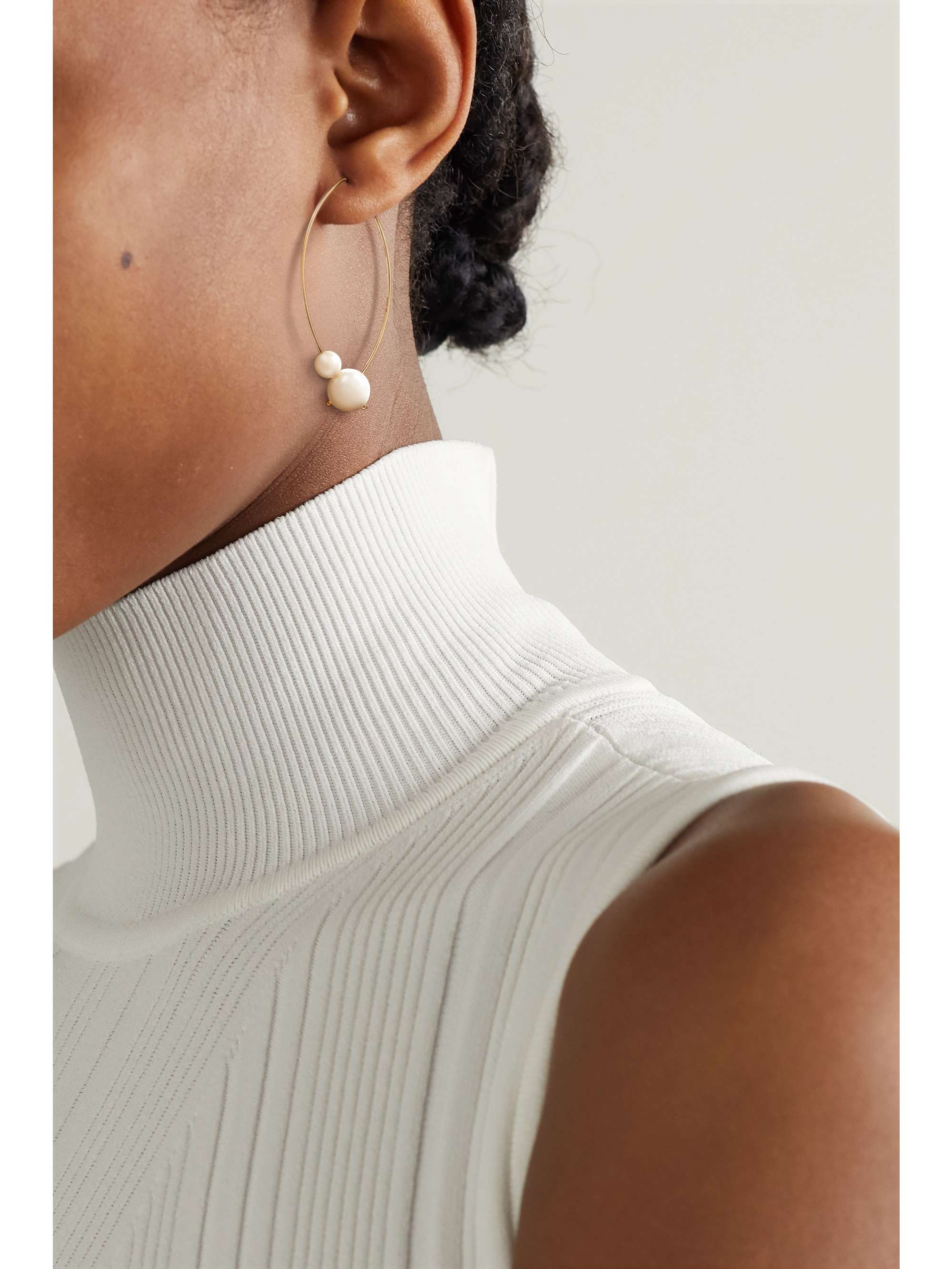 MIZUKI 14-karat gold pearl earrings