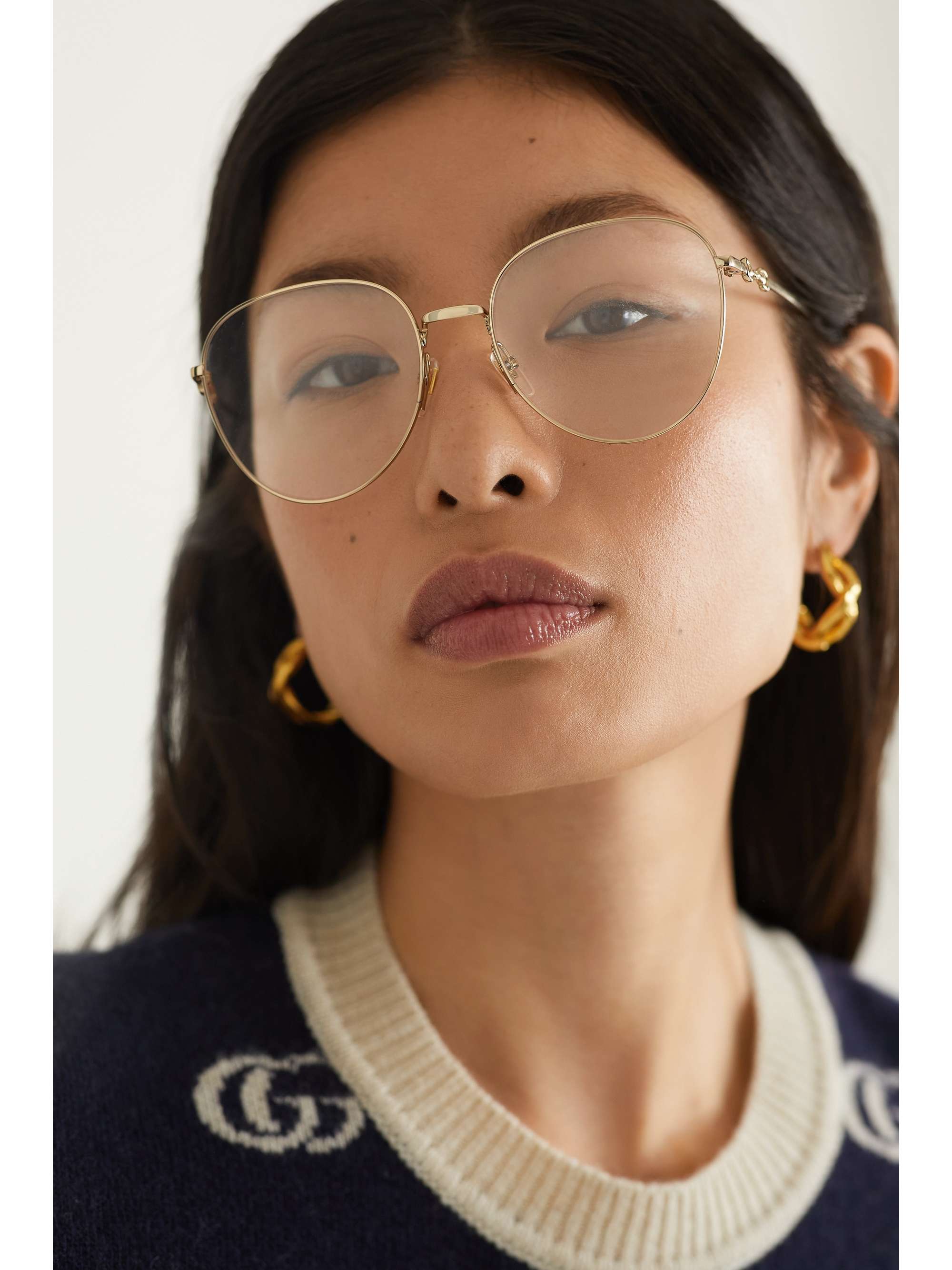 round gold frame glasses