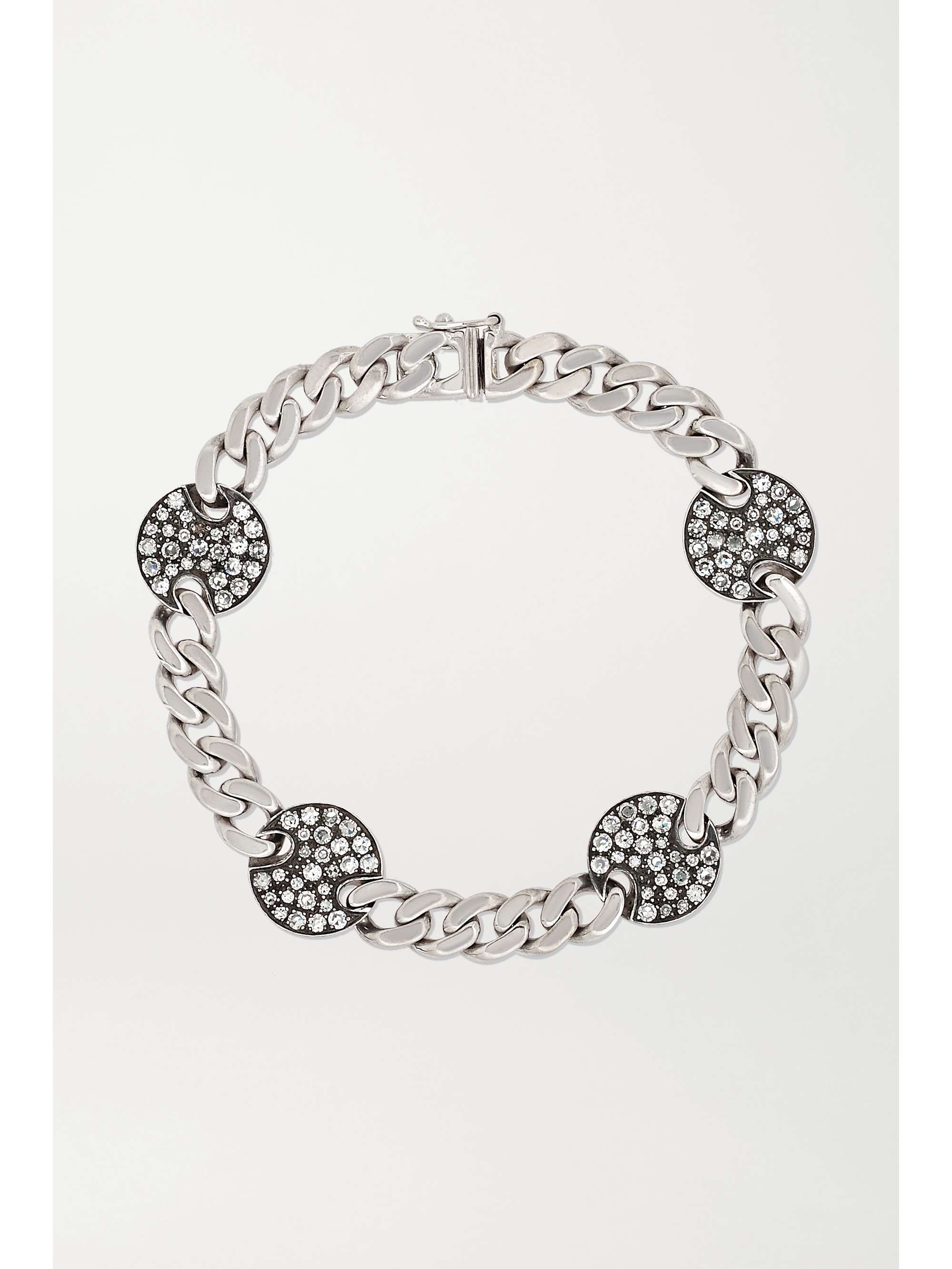 SYLVA & CIE Disco 18-karat white gold, sterling silver and diamond bracelet