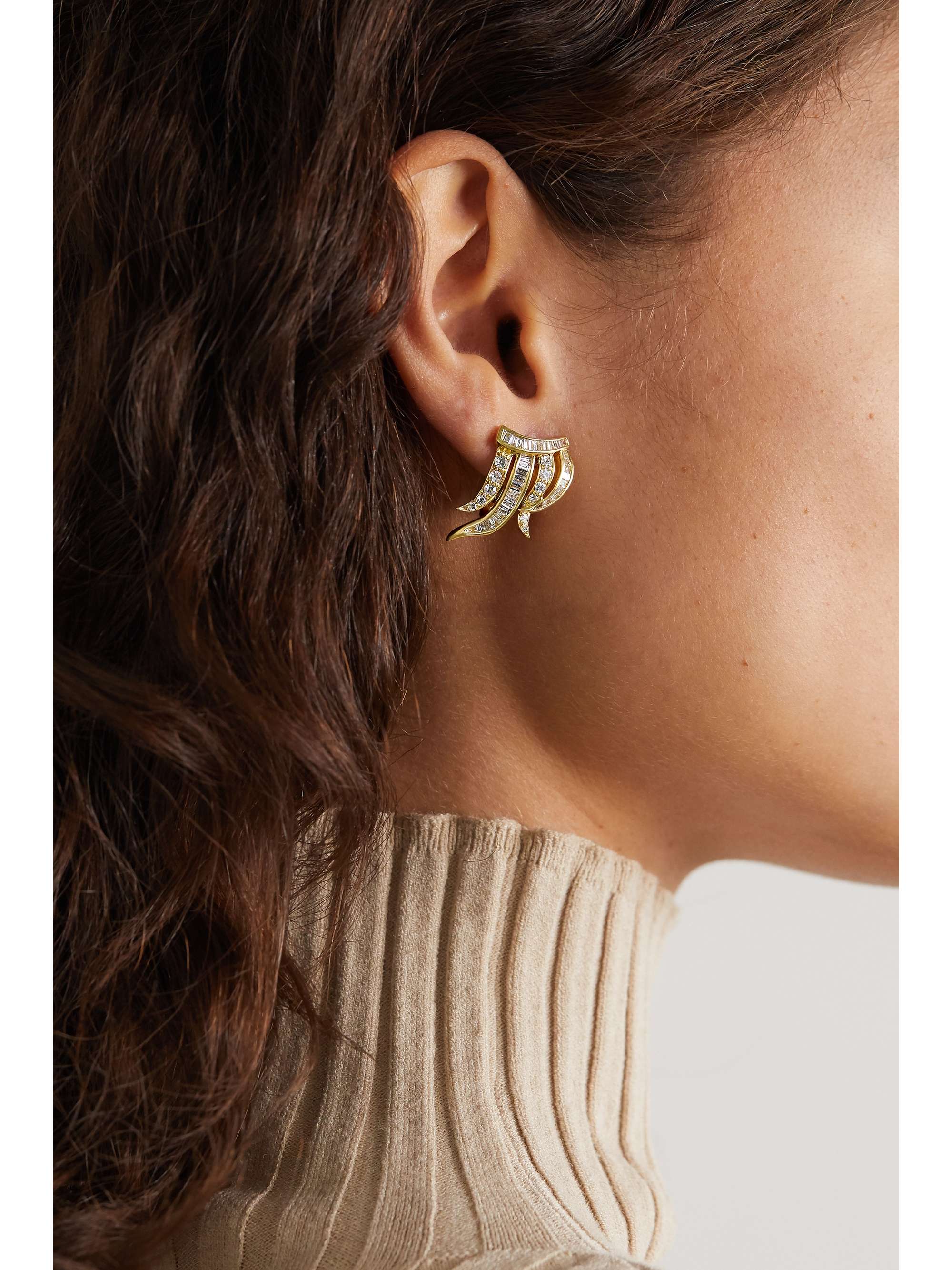 SYLVA & CIE Stardust 18-karat gold diamond earrings
