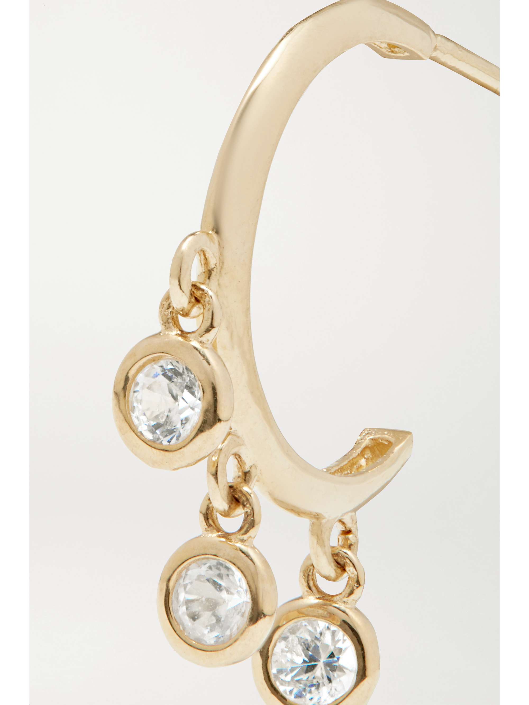 STONE AND STRAND Gold sapphire hoop earrings NETAPORTER