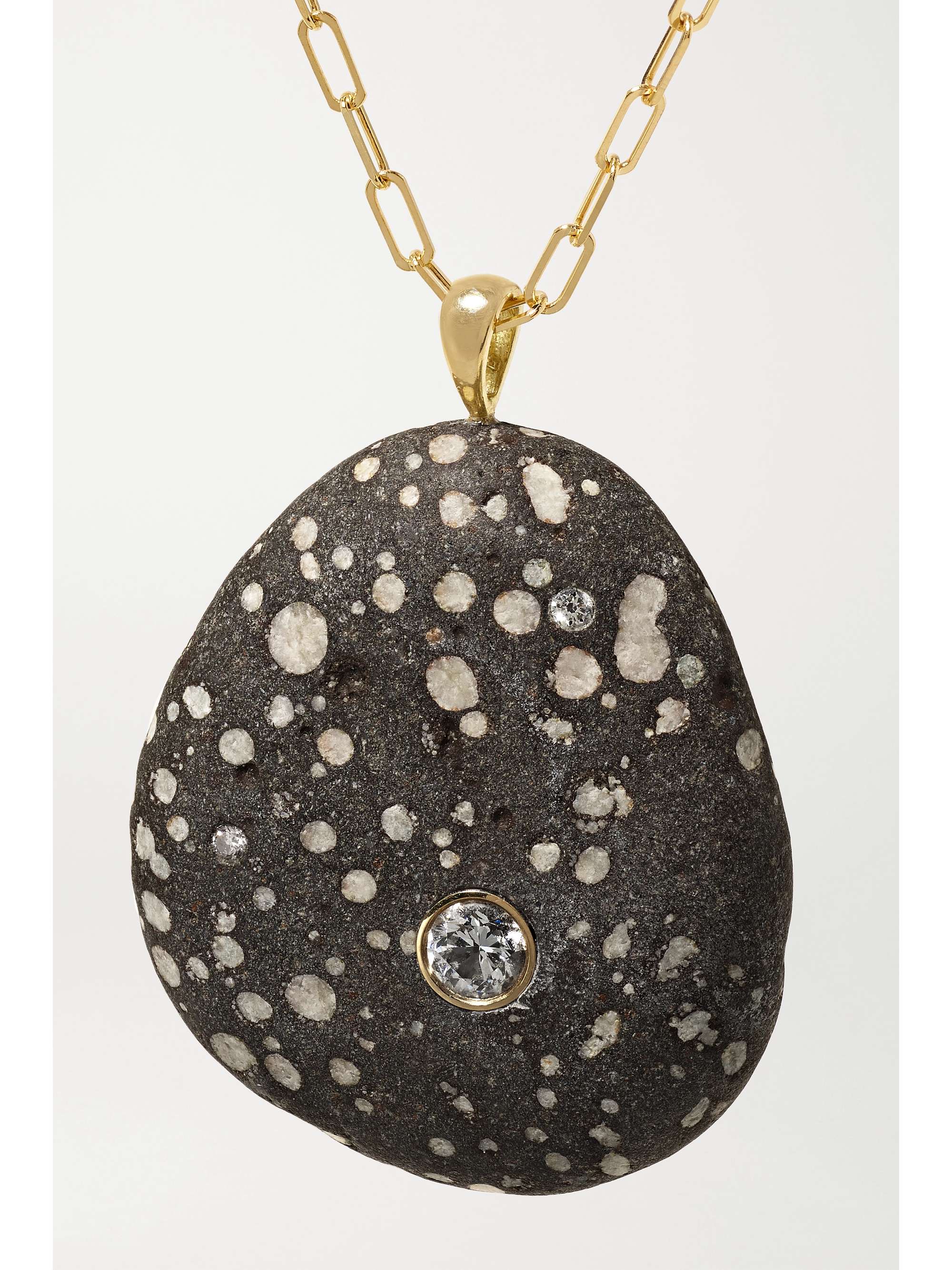 CVC STONES Focal 18-karat gold, stone and diamond necklace