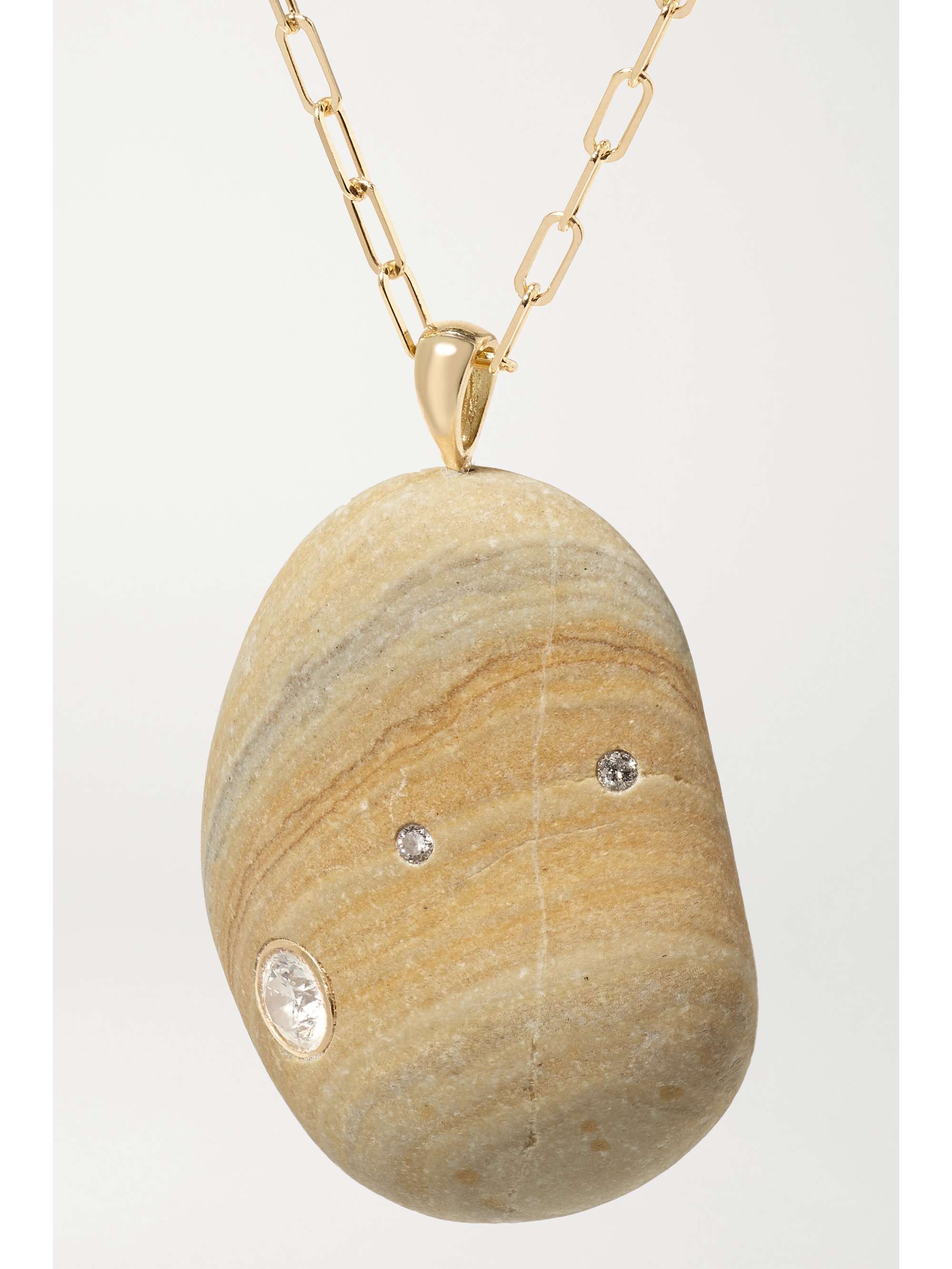 CVC STONES Gesture 18-karat gold, stone and diamond necklace