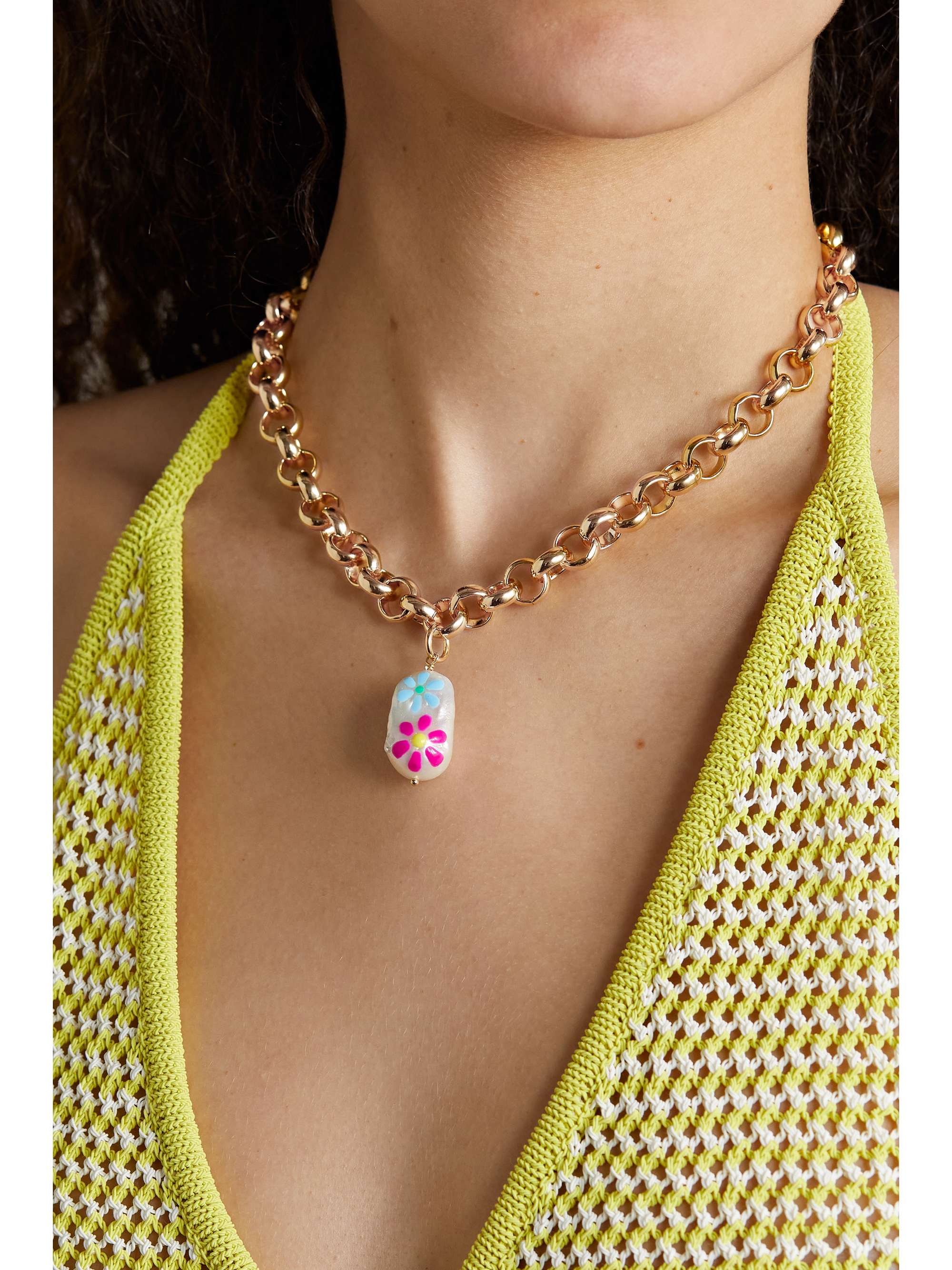 Gold In Full Bloom gold-plated pearl 
