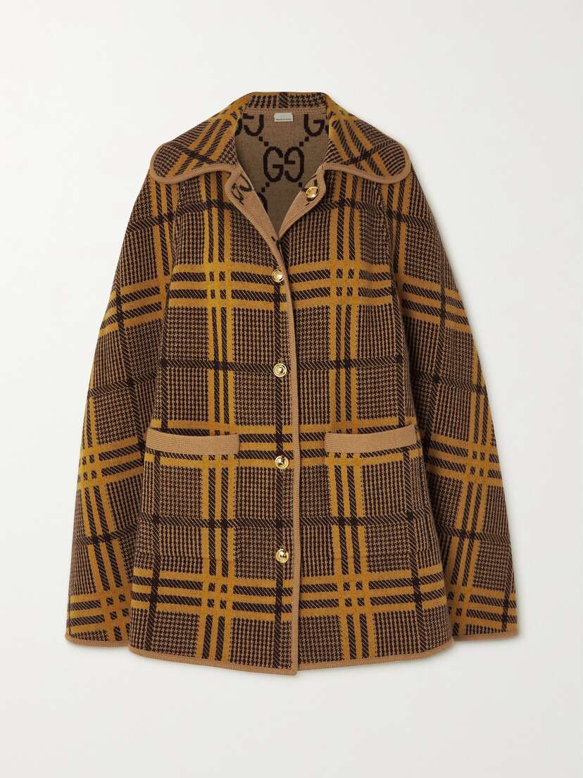 Gucci Love Parade Reversible Jacquard-knit Wool-blend Cape
