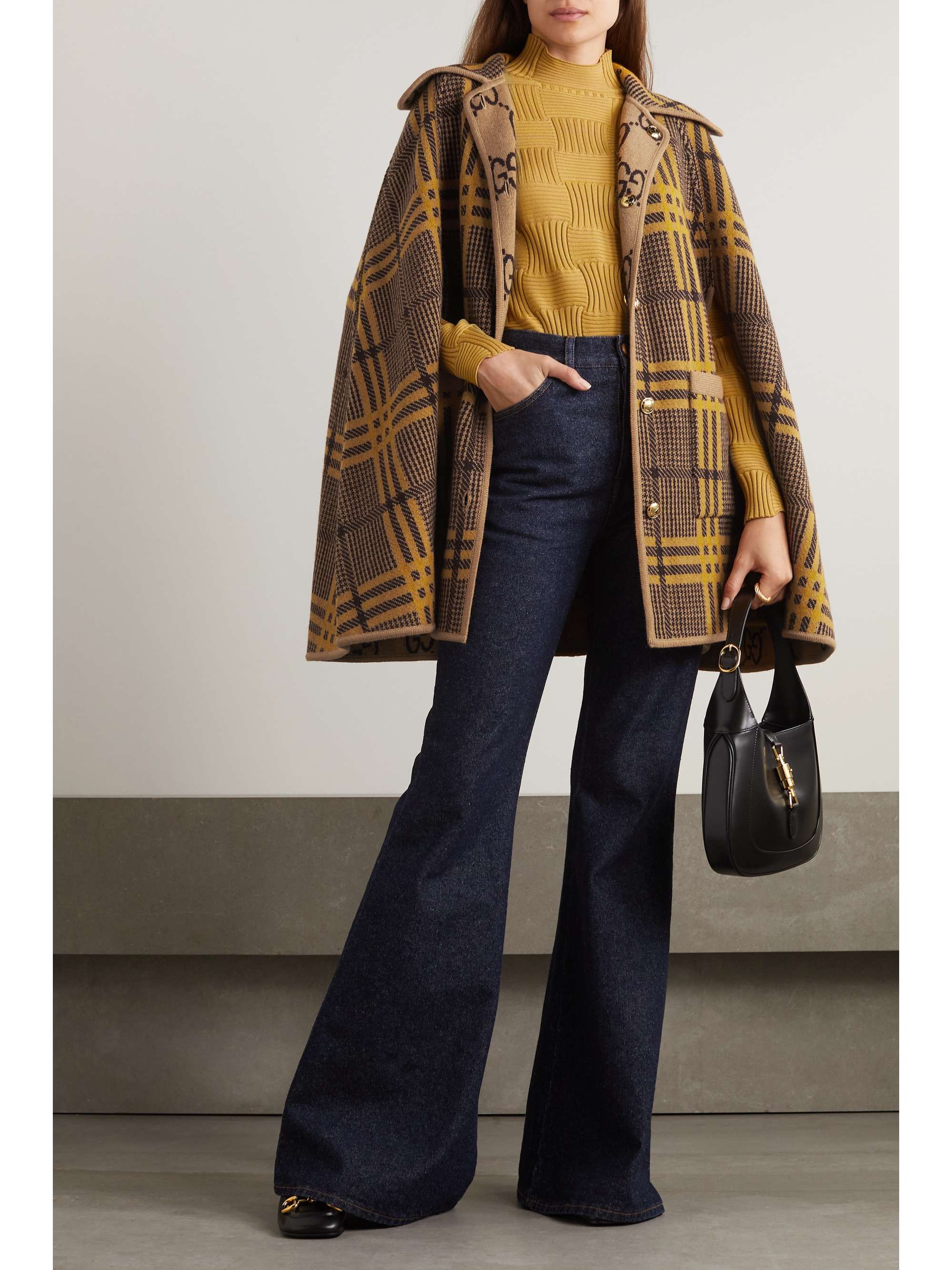 GUCCI Love Parade reversible jacquardknit woolblend cape NETAPORTER