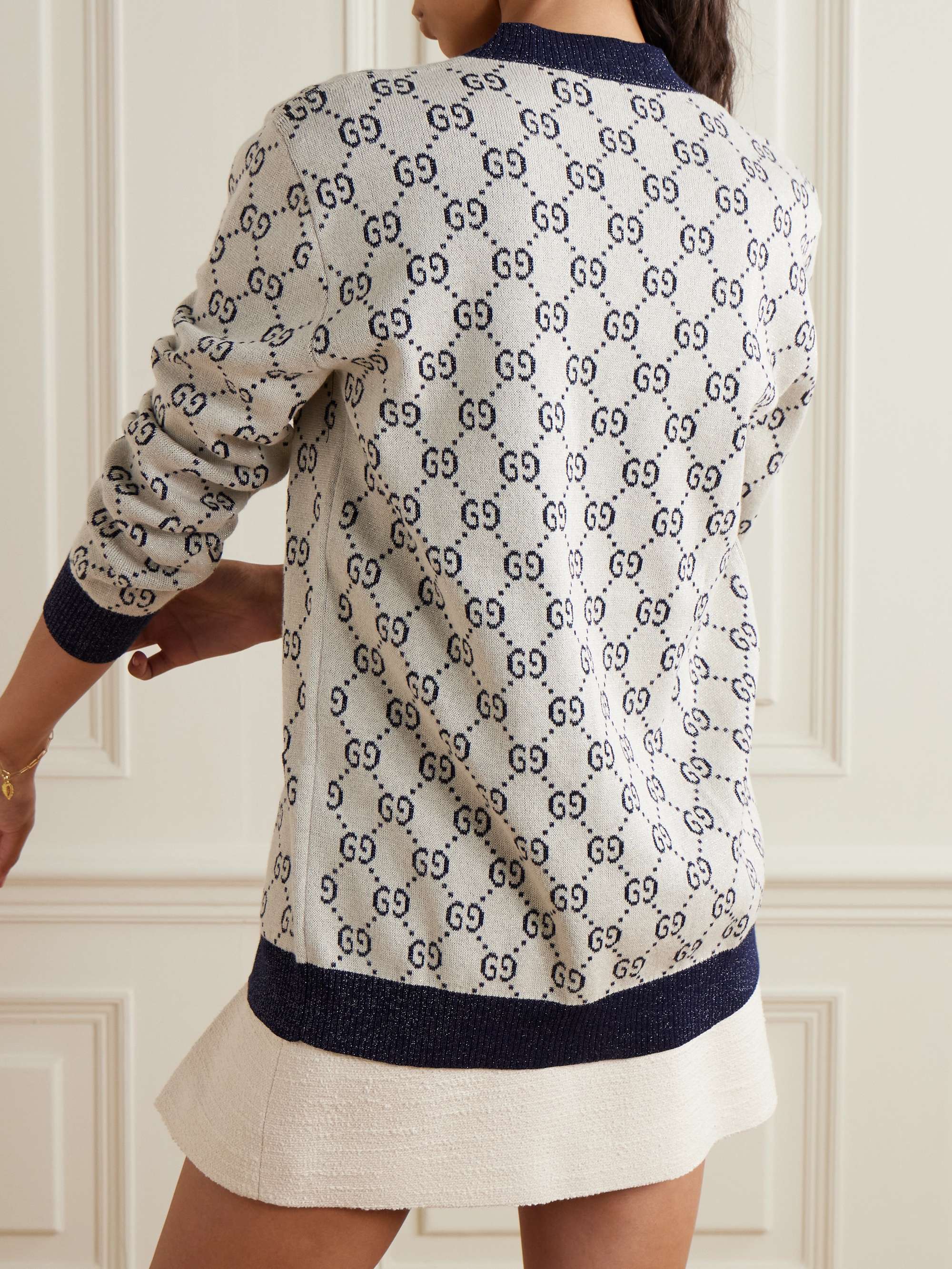 GUCCI Love Parade metallic jacquard-knit cotton-blend