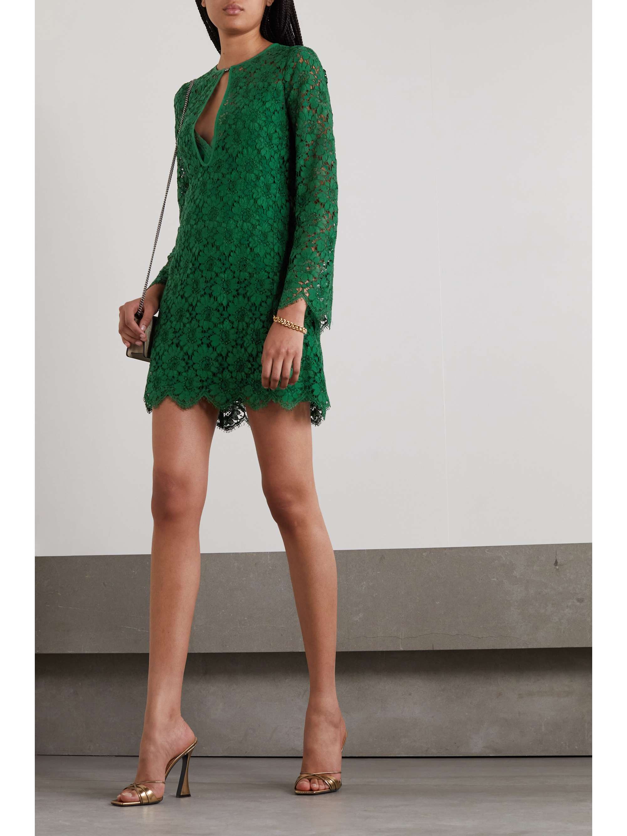 Emerald Corded lace mini dress | GUCCI ...