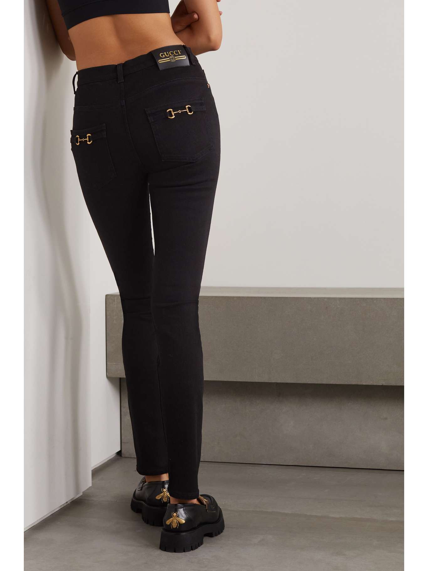 GUCCI Embellished highrise skinny jeans NETAPORTER