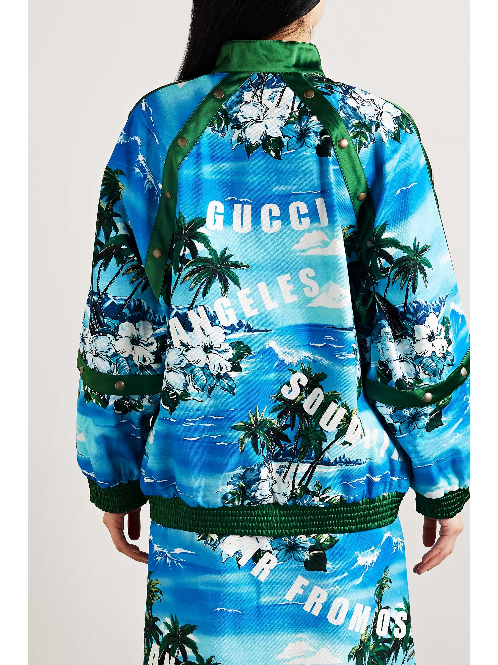 gucci canvas bomber jacket