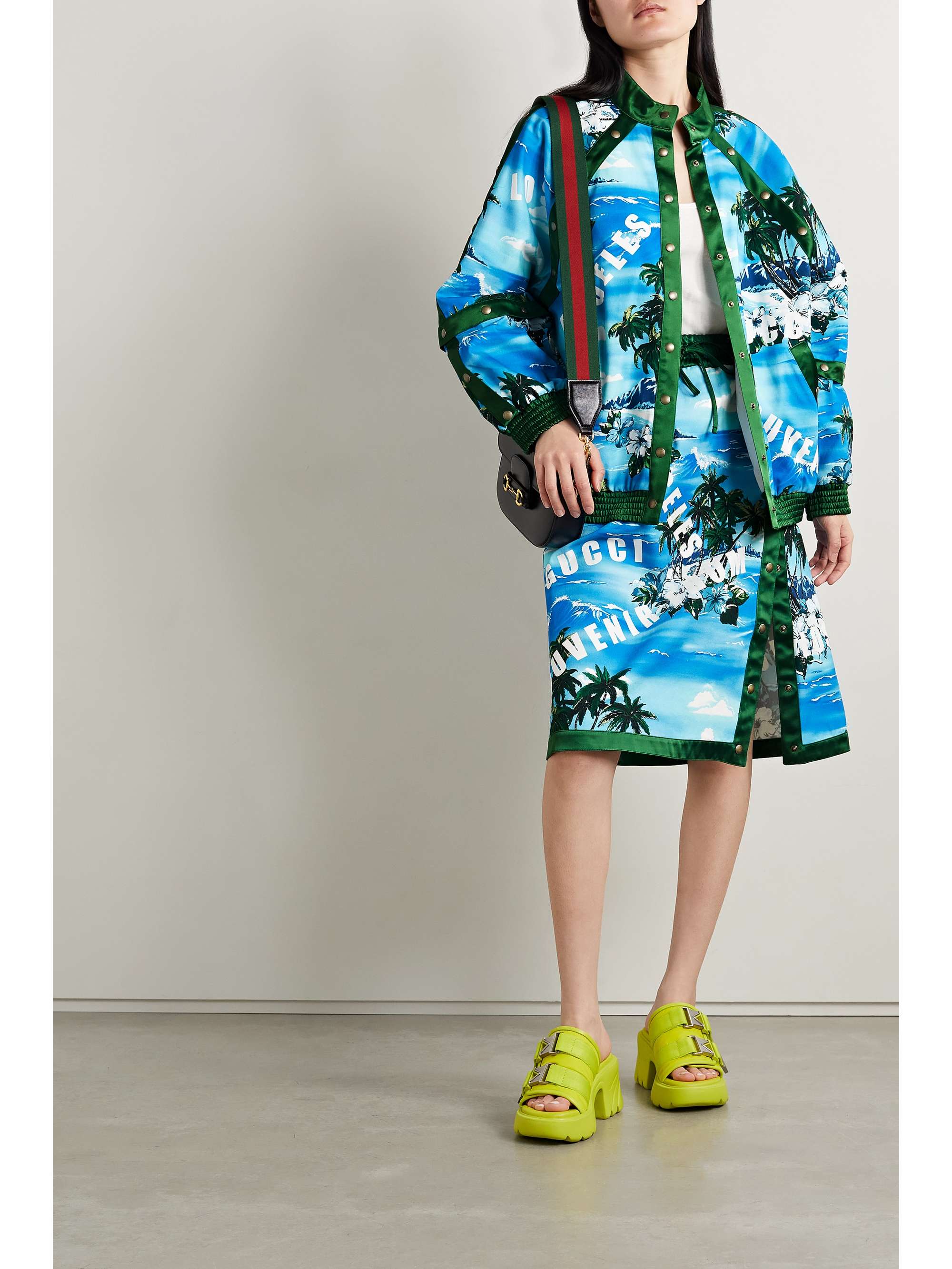 gucci canvas bomber jacket