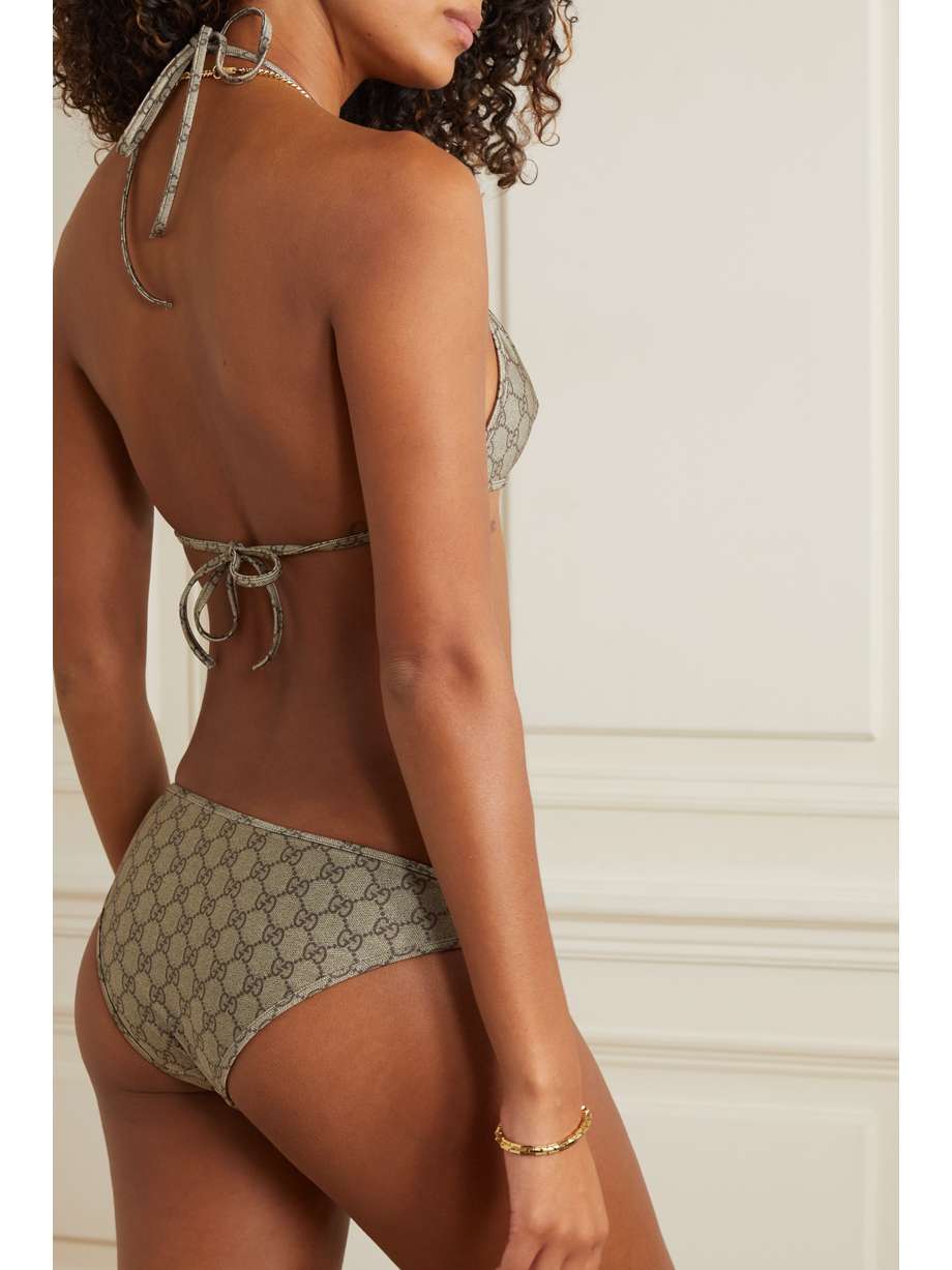 GUCCI Embellished printed bikini NETAPORTER