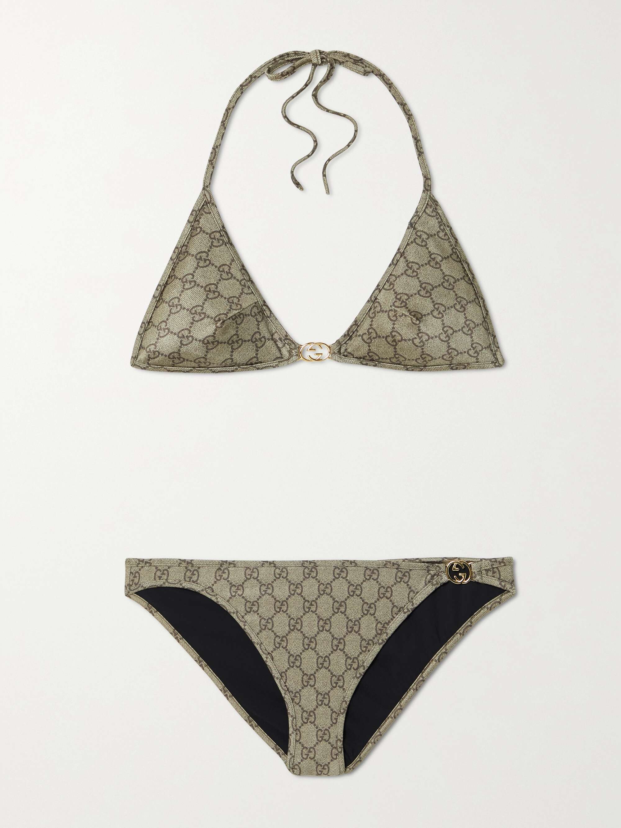 Gucci Embellished Printed Bikini - Beige - Xxs