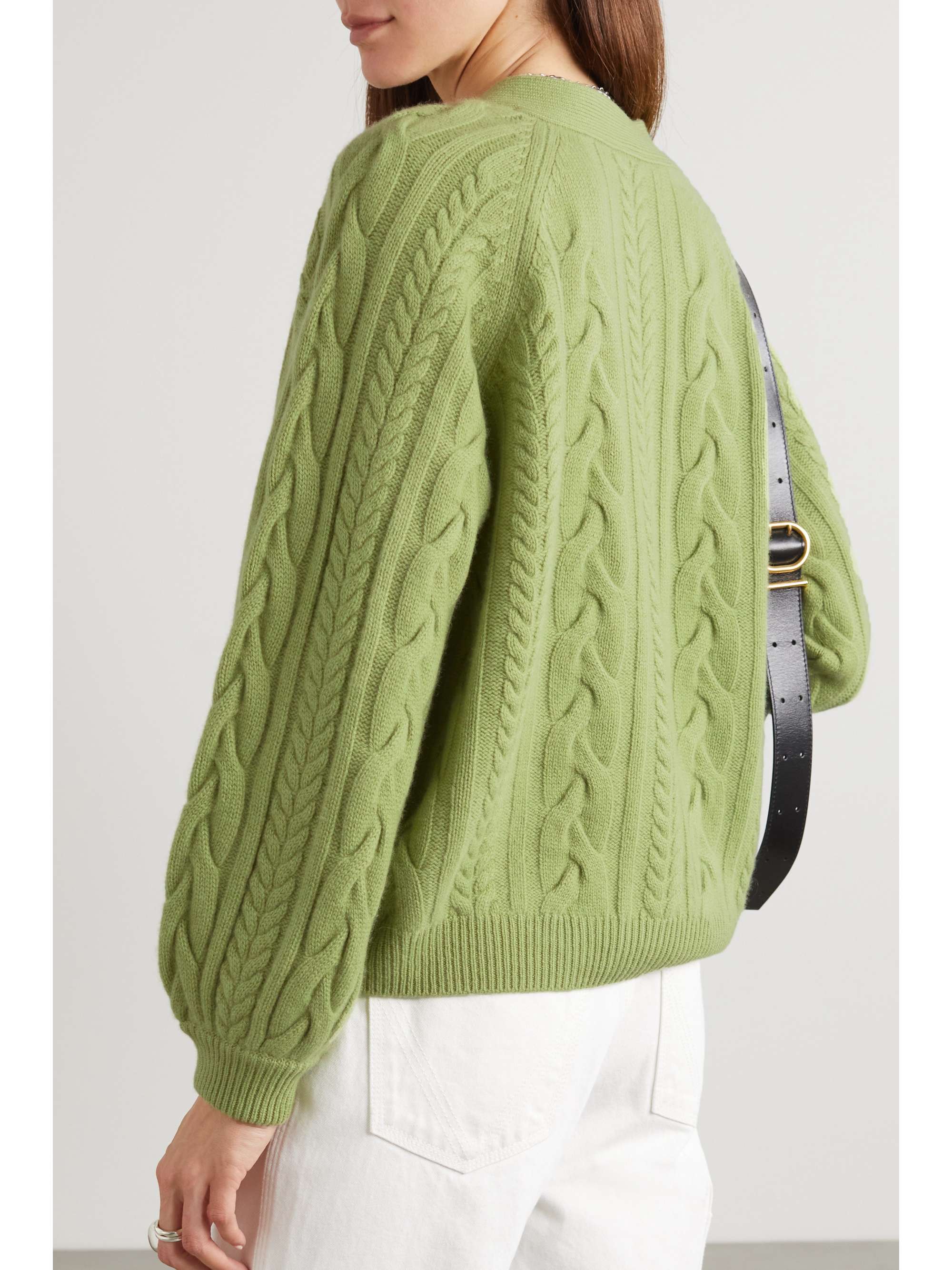 Green Pimlico cable-knit cashmere 