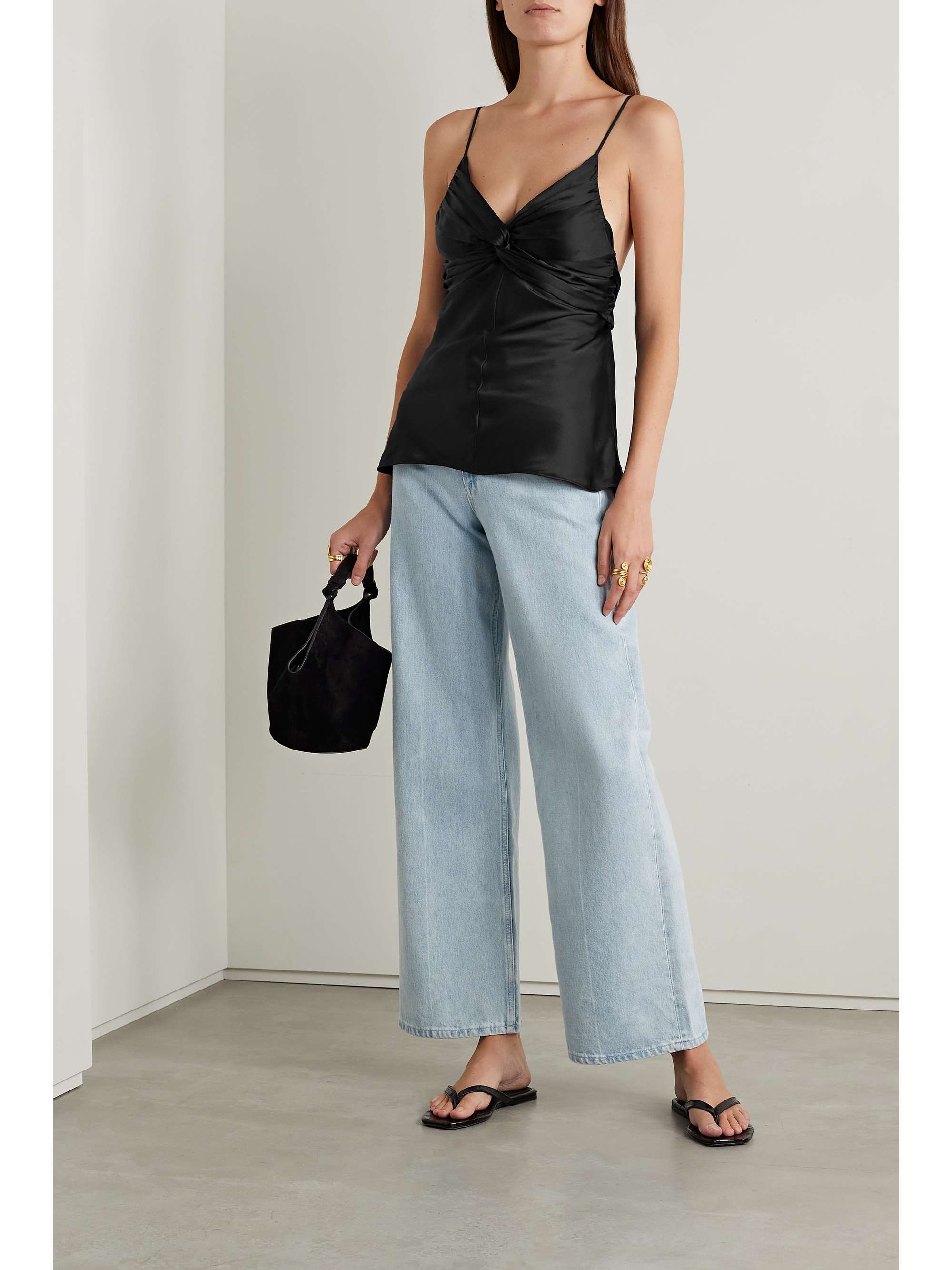TOVE Naomi twist-front silk-satin camisole