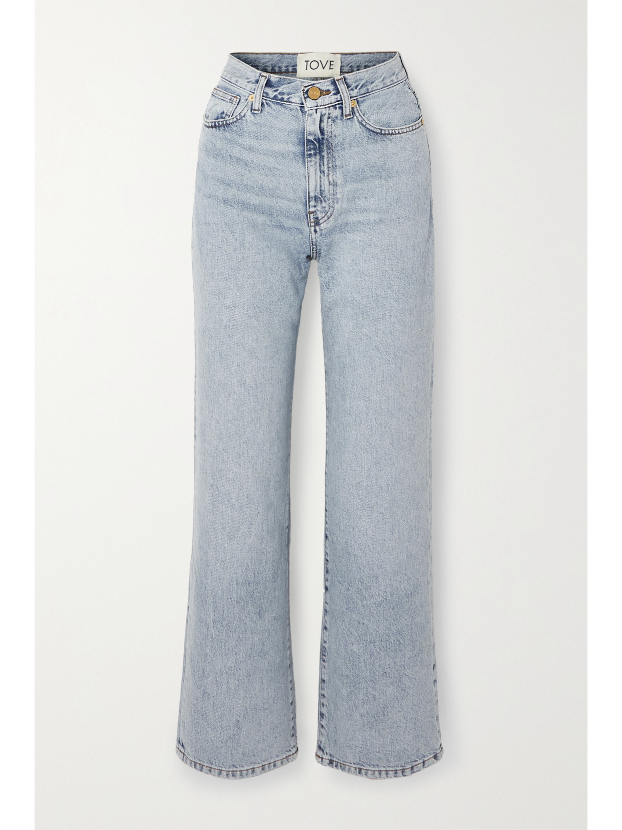 Tove Sofie Faded Regular-fit Mid-rise Recycled Cotton-blend Jeans In Blue