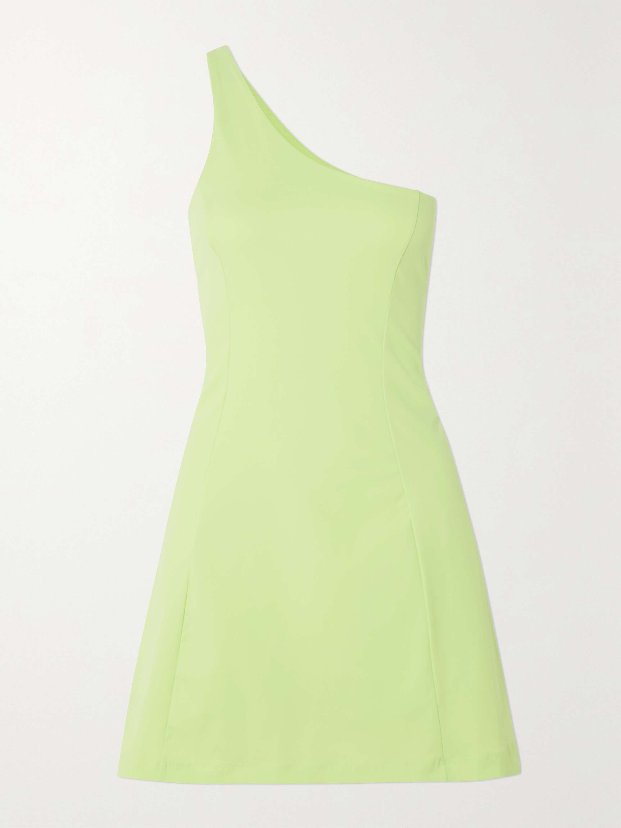 Green Oneshoulder stretchjersey tennis dress OUTDOOR VOICES NETA