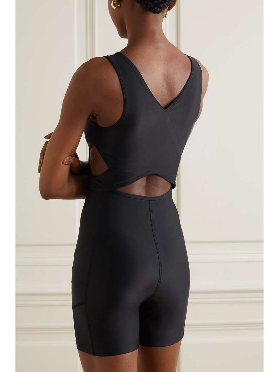 OUTDOOR VOICES Cutout SplashKnit stretch leotard NETAPORTER
