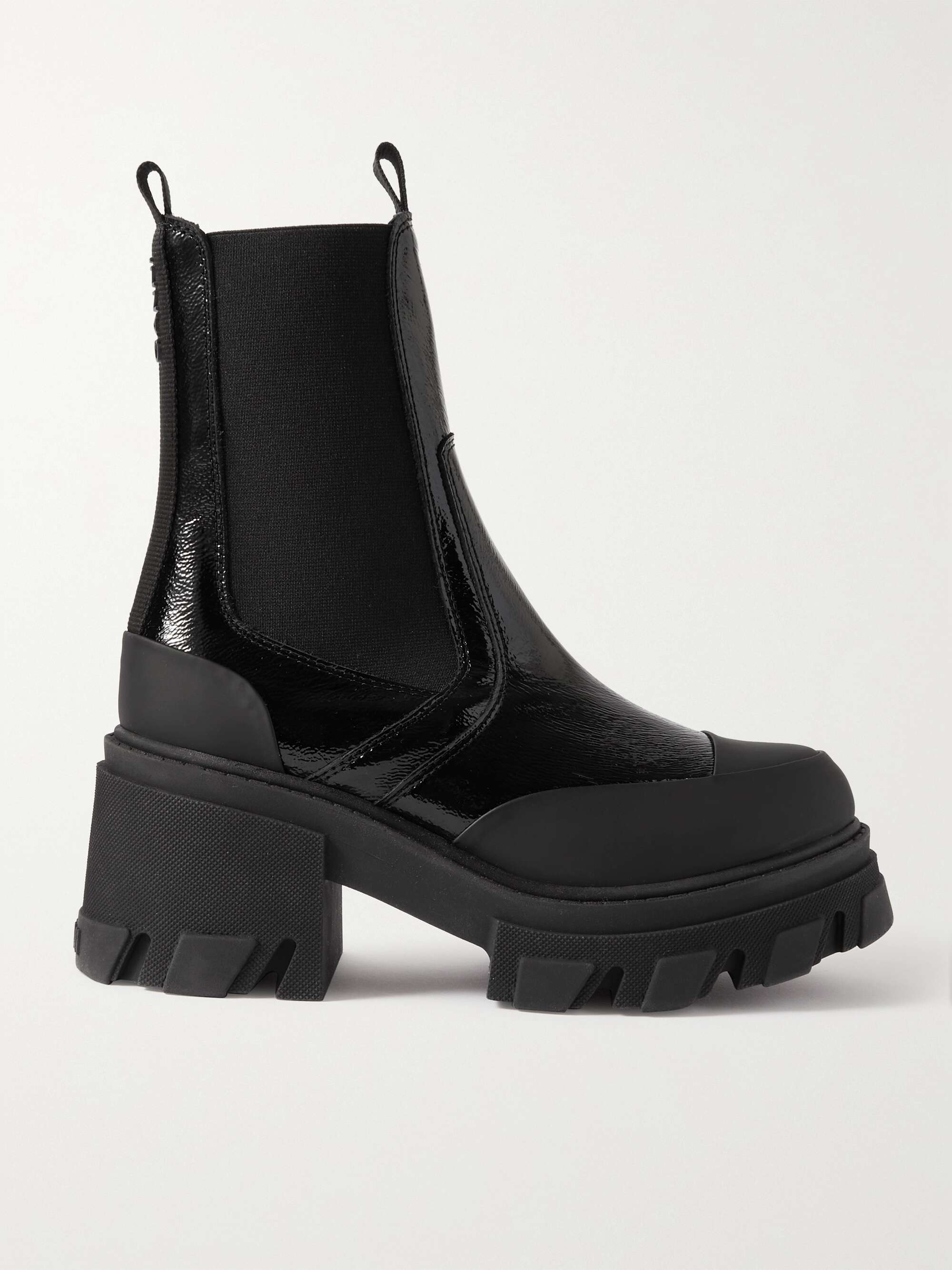 GANNI Patent-leather platform Chelsea boots | NET-A-PORTER