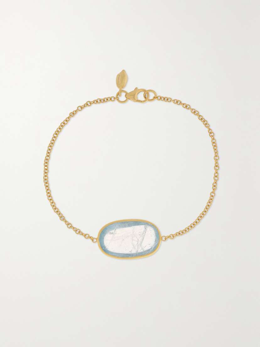 Pippa Small 18-karat Gold Aquamarine Bracelet