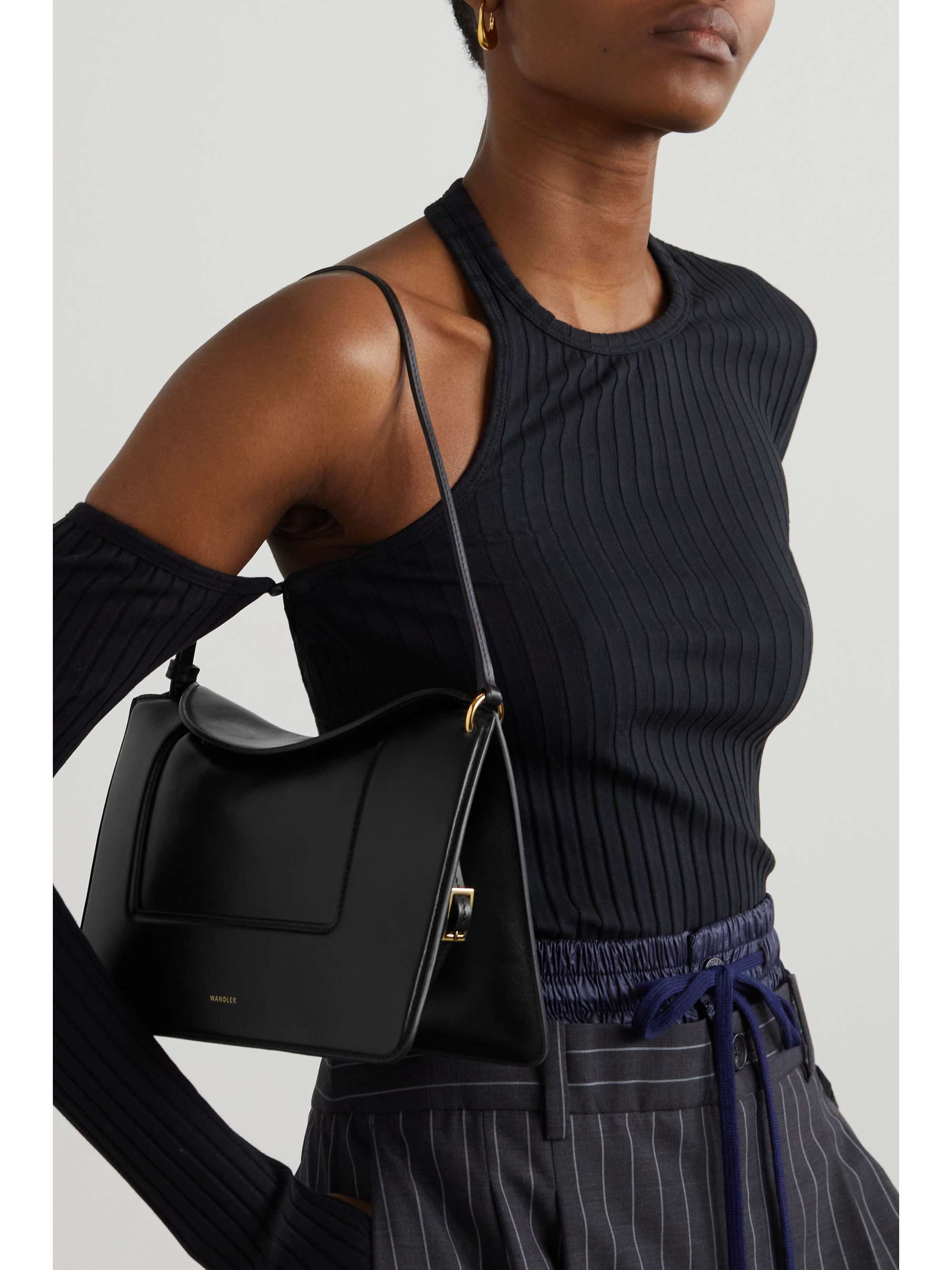 Black Penelope leather shoulder bag | WANDLER | NET-A-PORTER