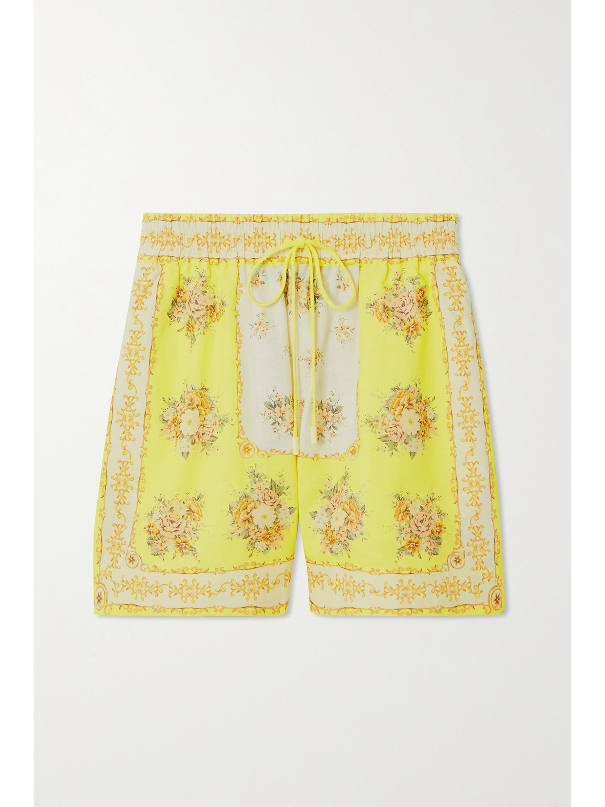 ALEMAIS CATALINA FLORAL-PRINT COTTON AND LINEN-BLEND VOILE SHORTS