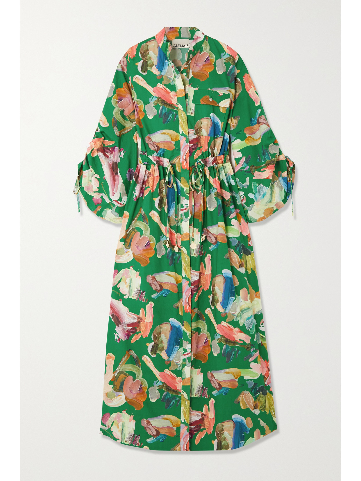 Arlo Floral-print Organic Cotton-poplin Shirt Dress