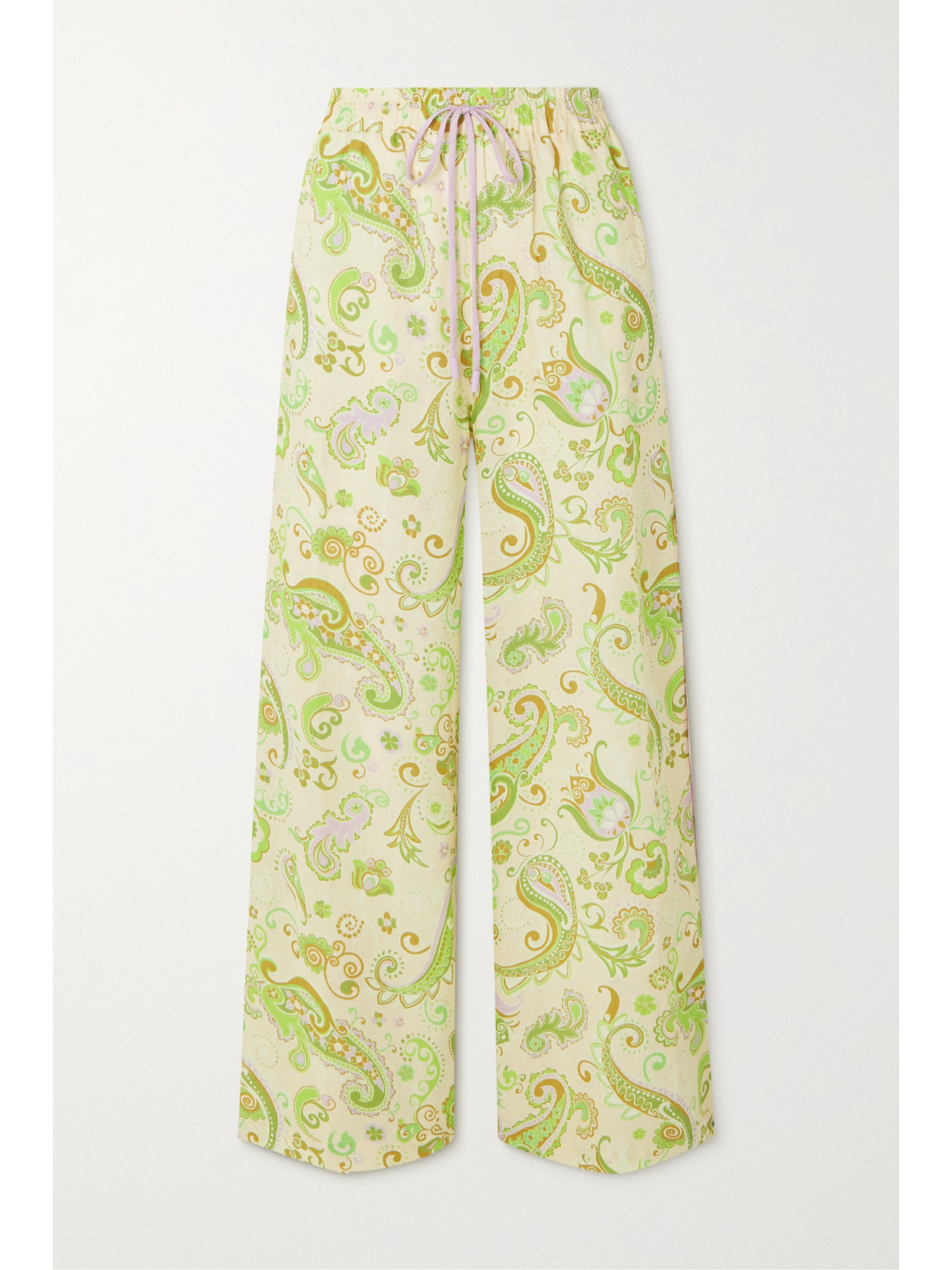 Marta Paisley-print Linen Wide-leg Pants