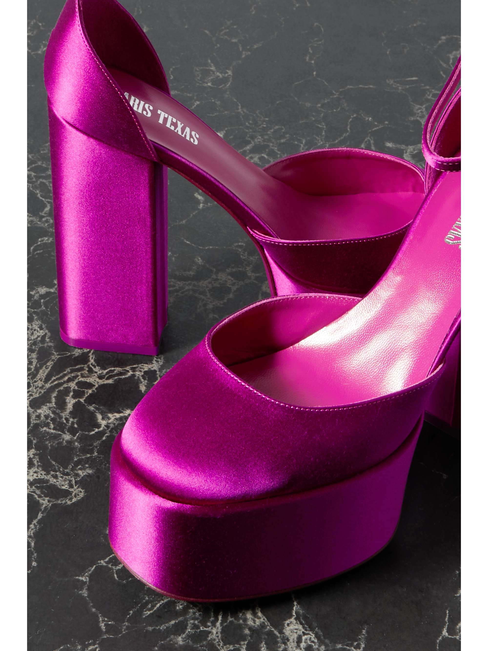 PARIS TEXAS Dalilah satin platform pumps