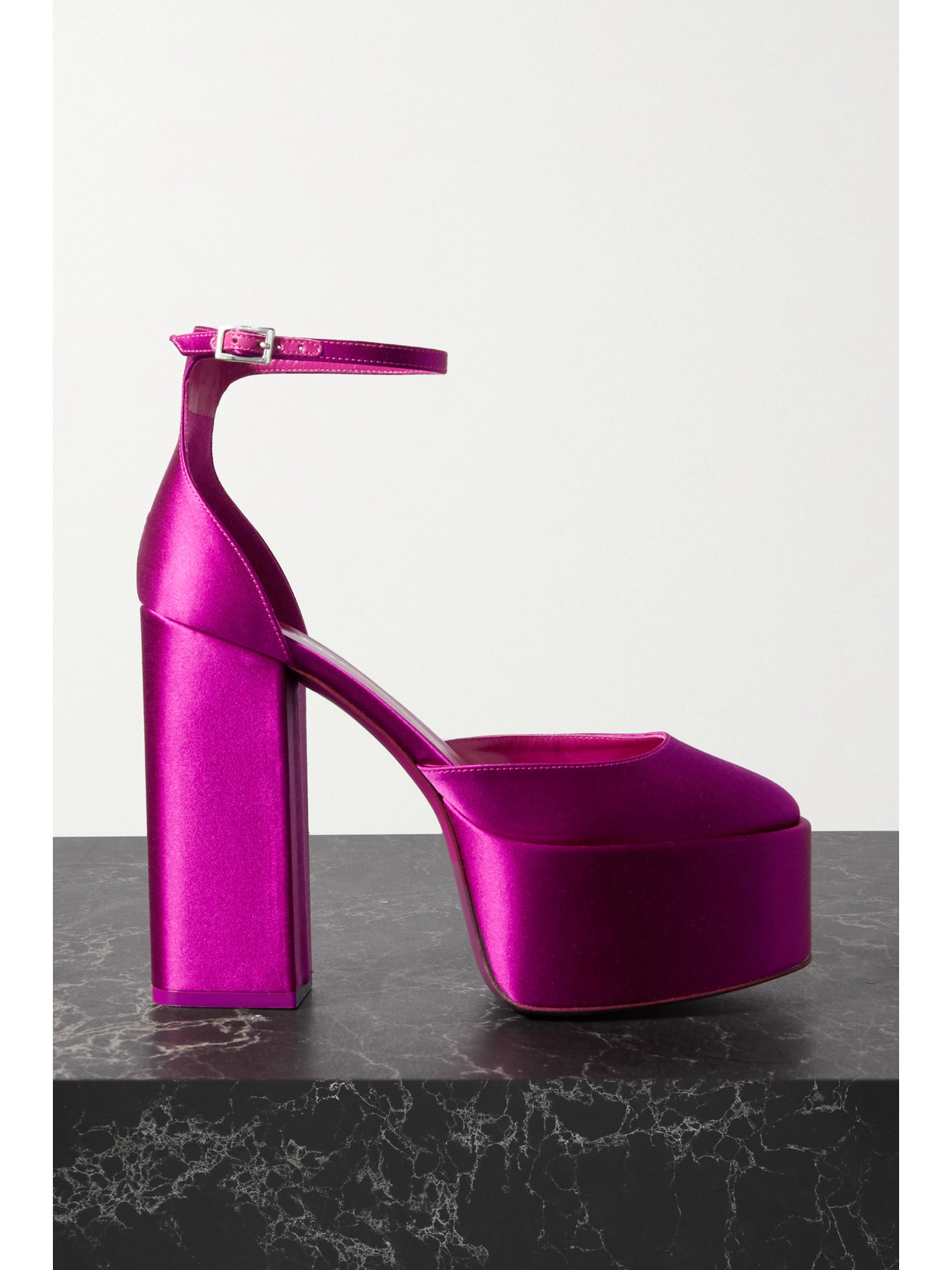 Paris Texas - Dalilah Satin Platform Pumps - Pink