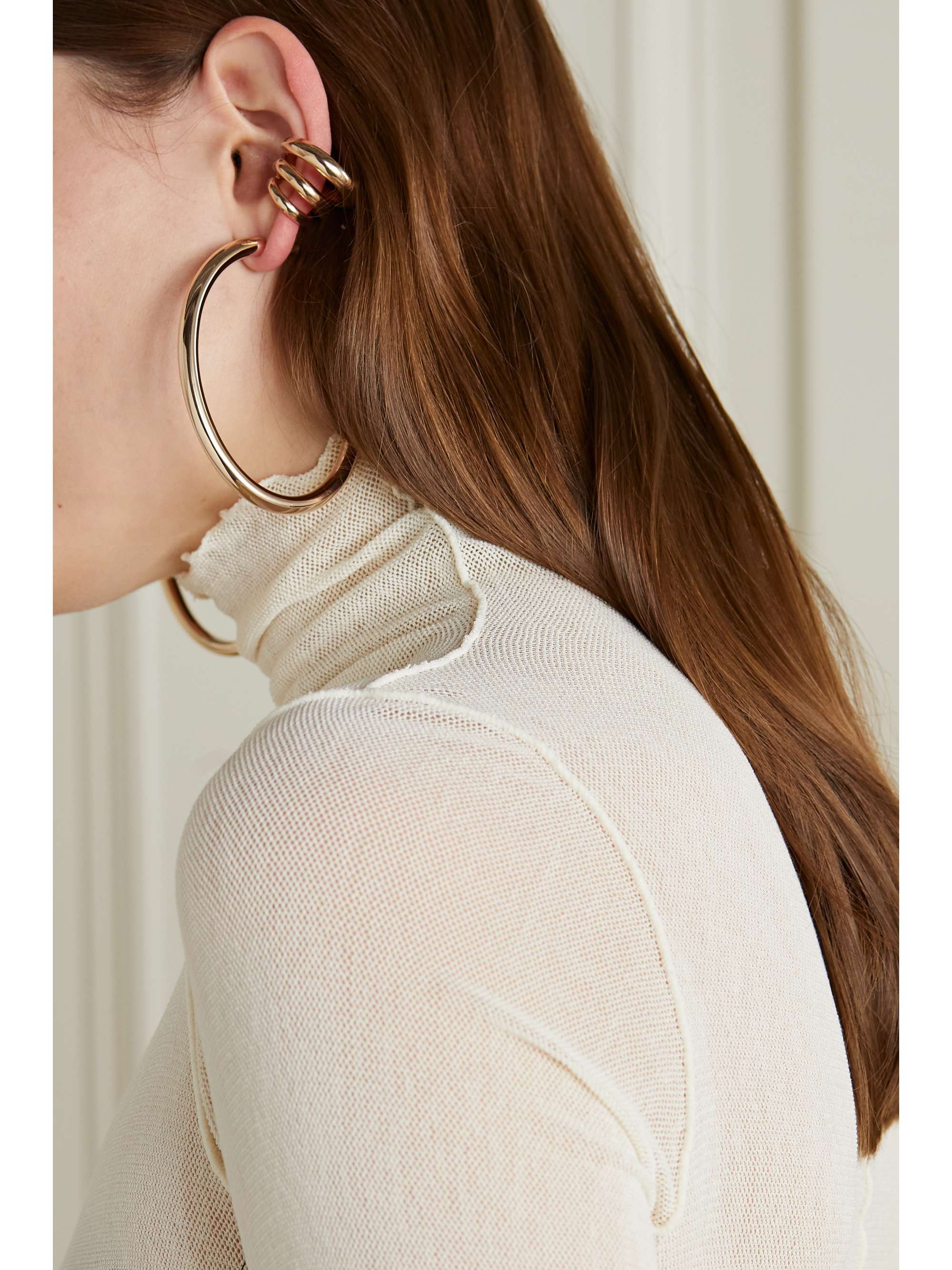 JENNIFER FISHER Law goldplated hoop earrings NETAPORTER
