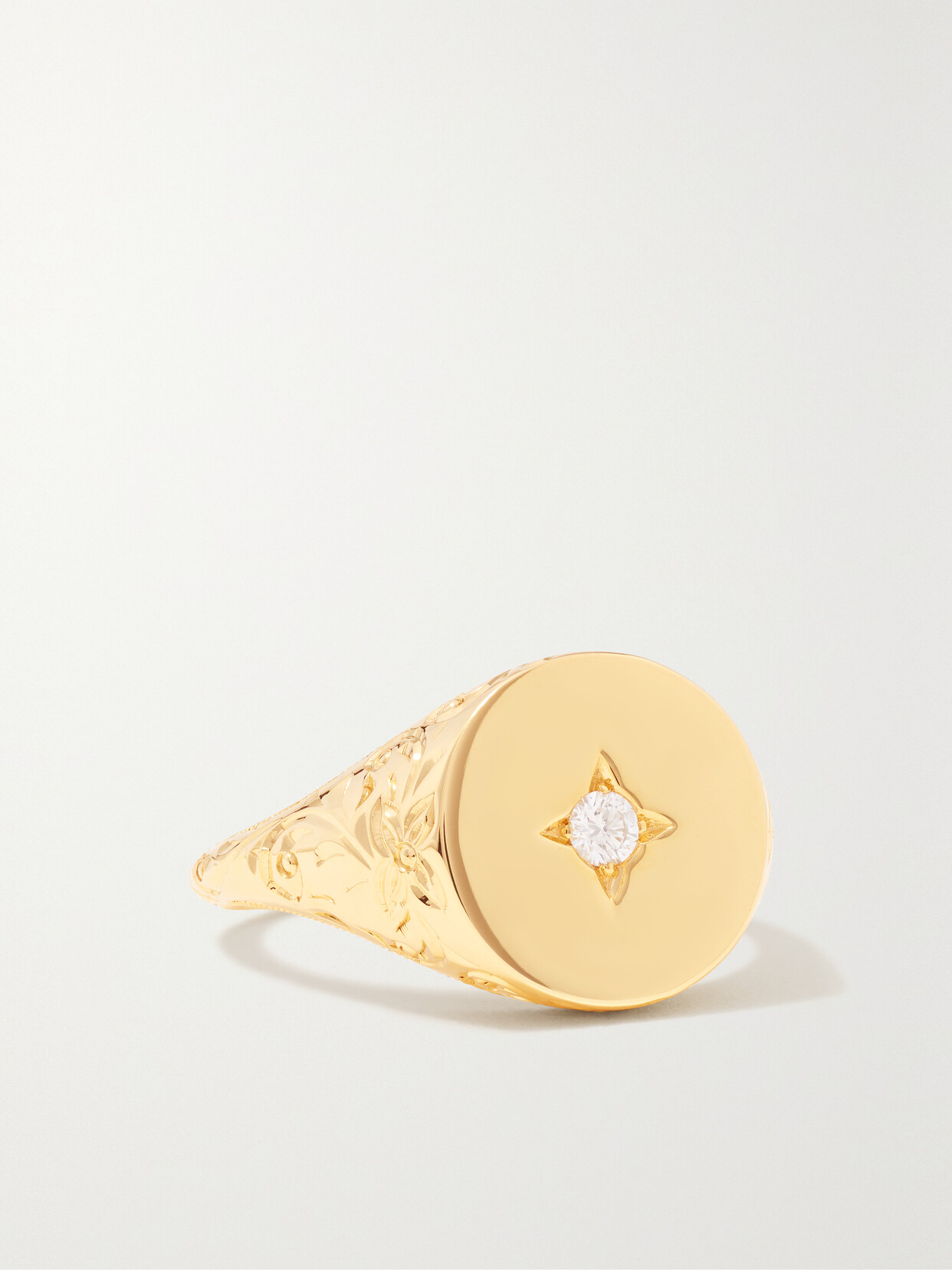 STATE PROPERTY Drew Warisan 18-karat Gold Diamond Signet Ring - 6