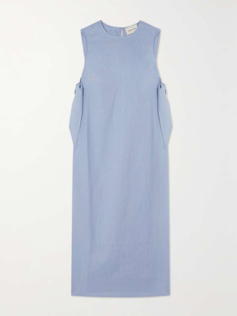 Loulou de Saison Flores Linen Midi Dress