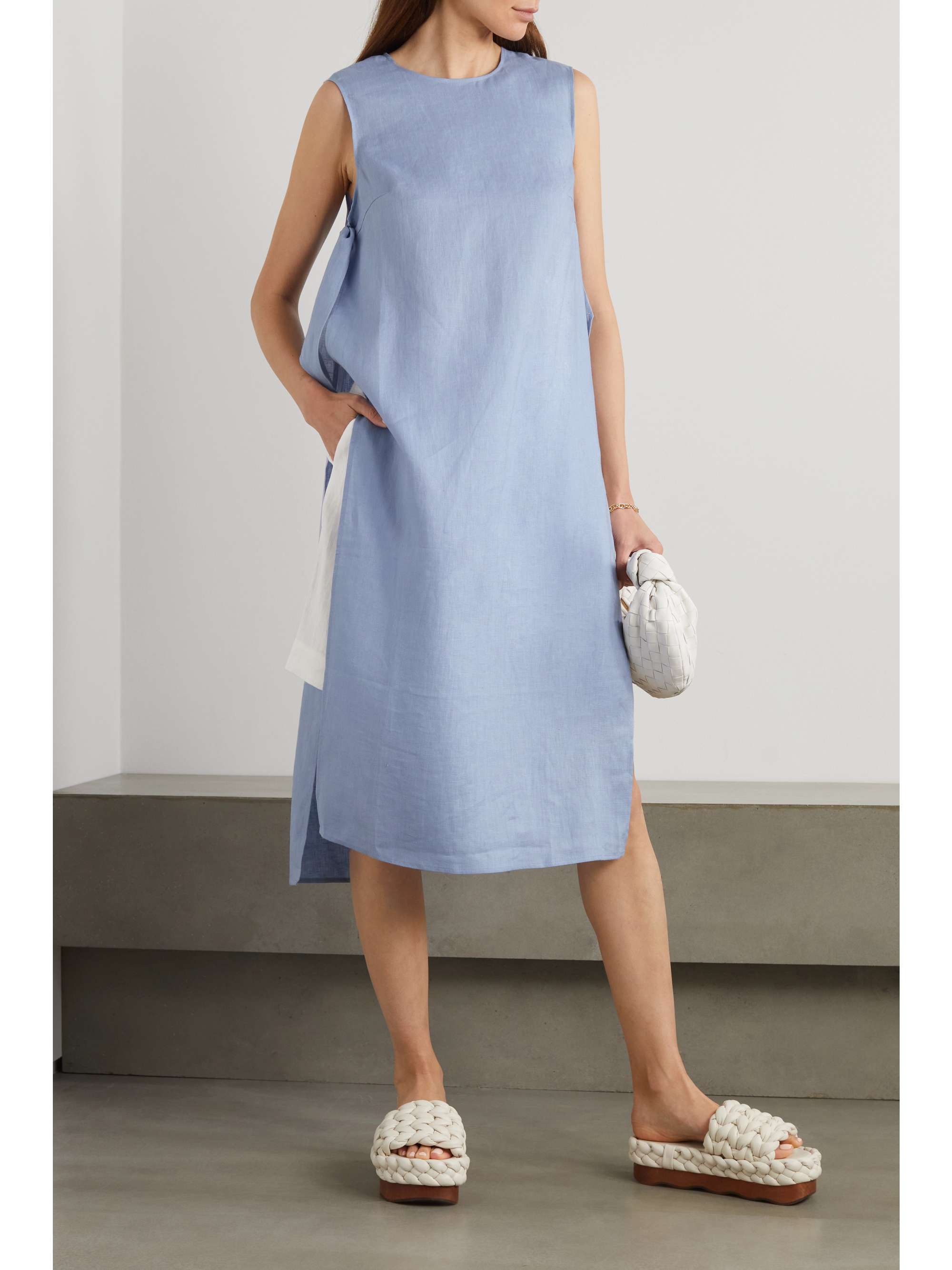 LOULOU DE SAISON Flores linen midi dress