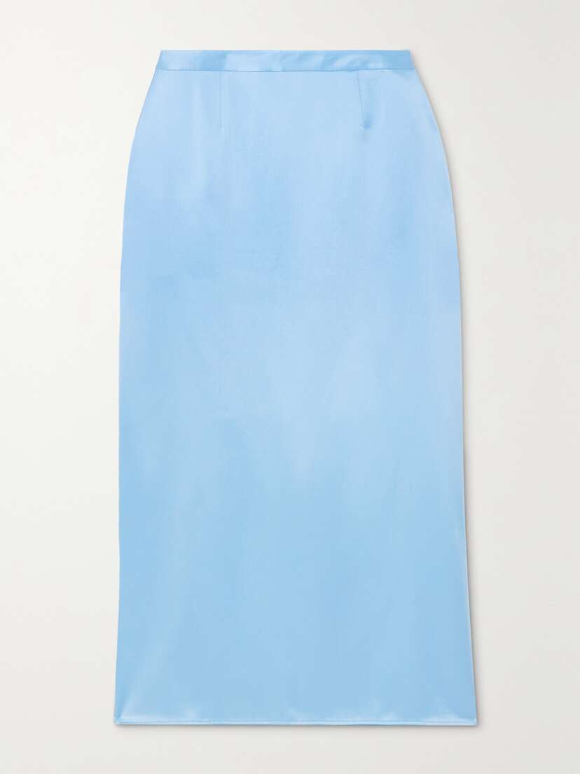 Loulou de Saison Caspian Silk-satin Midi Skirt