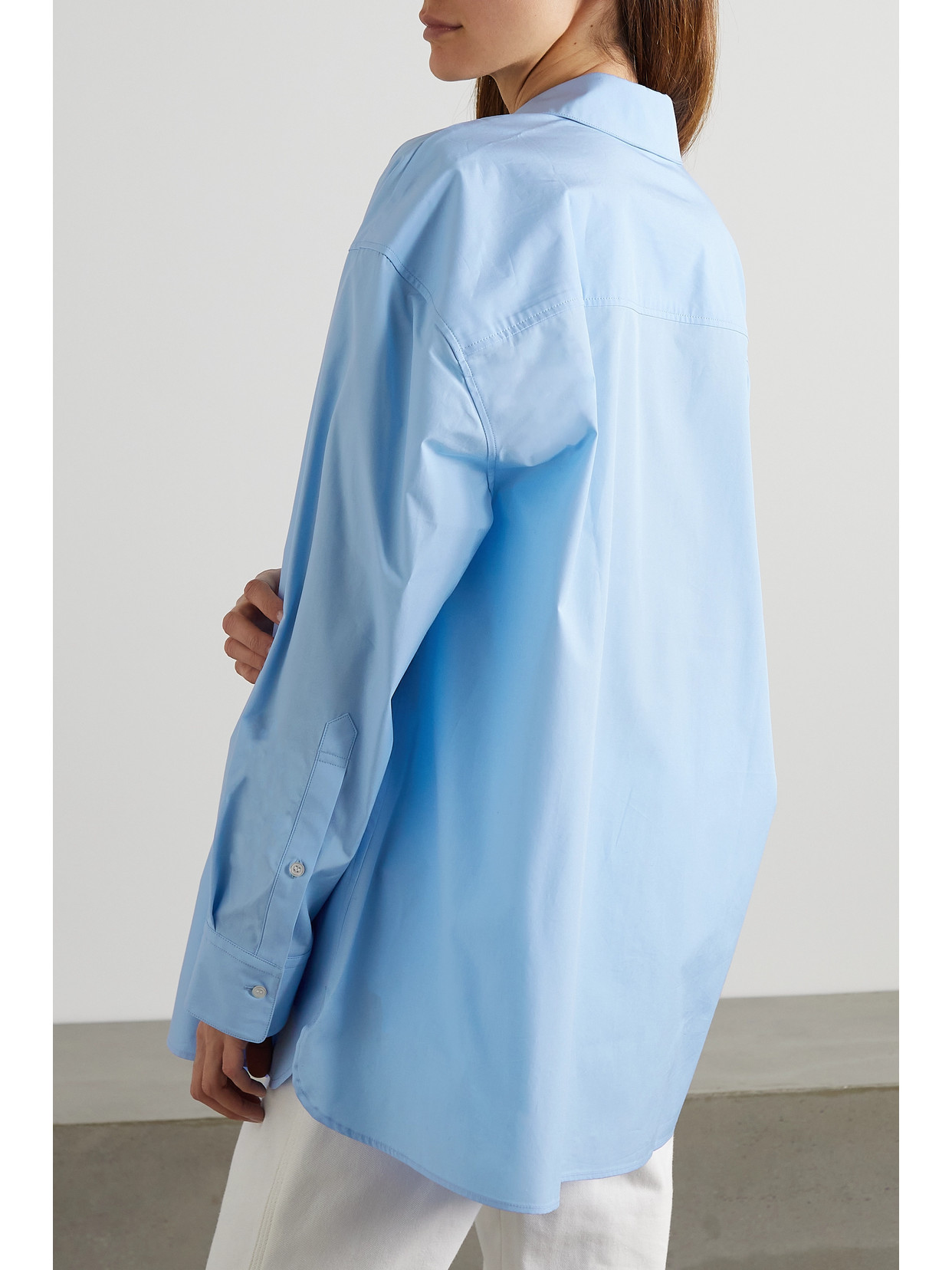 LOULOU STUDIO ESPANTO OVERSIZED COTTON-POPLIN SHIRT