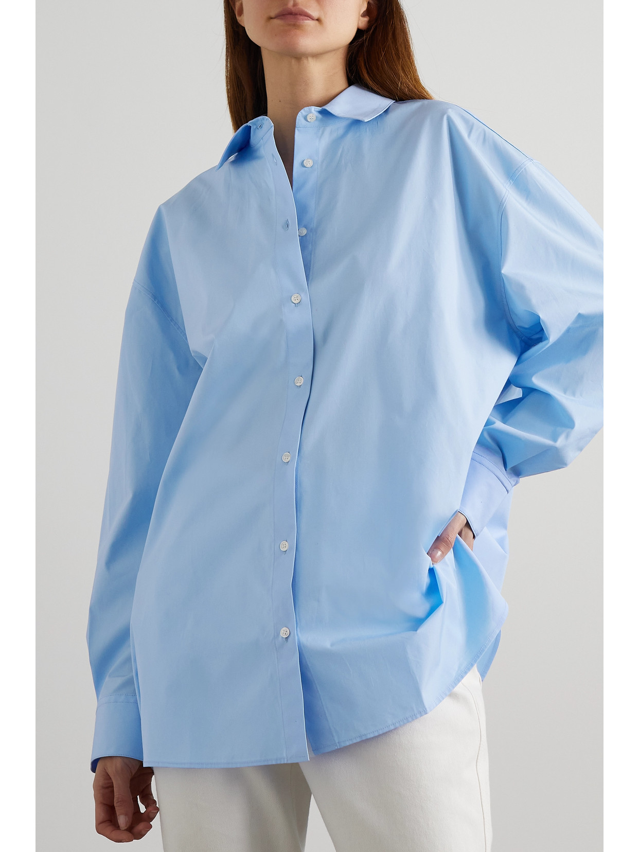 LOULOU STUDIO ESPANTO OVERSIZED COTTON-POPLIN SHIRT