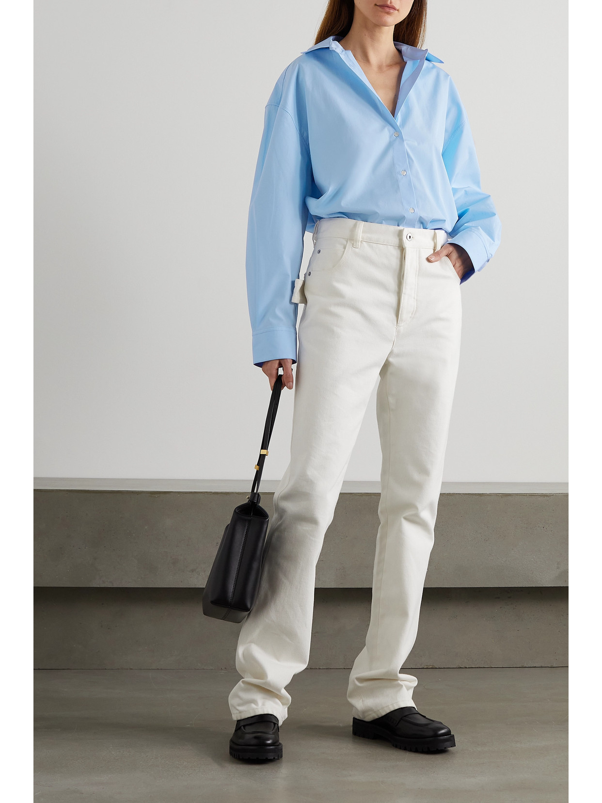 LOULOU STUDIO ESPANTO OVERSIZED COTTON-POPLIN SHIRT